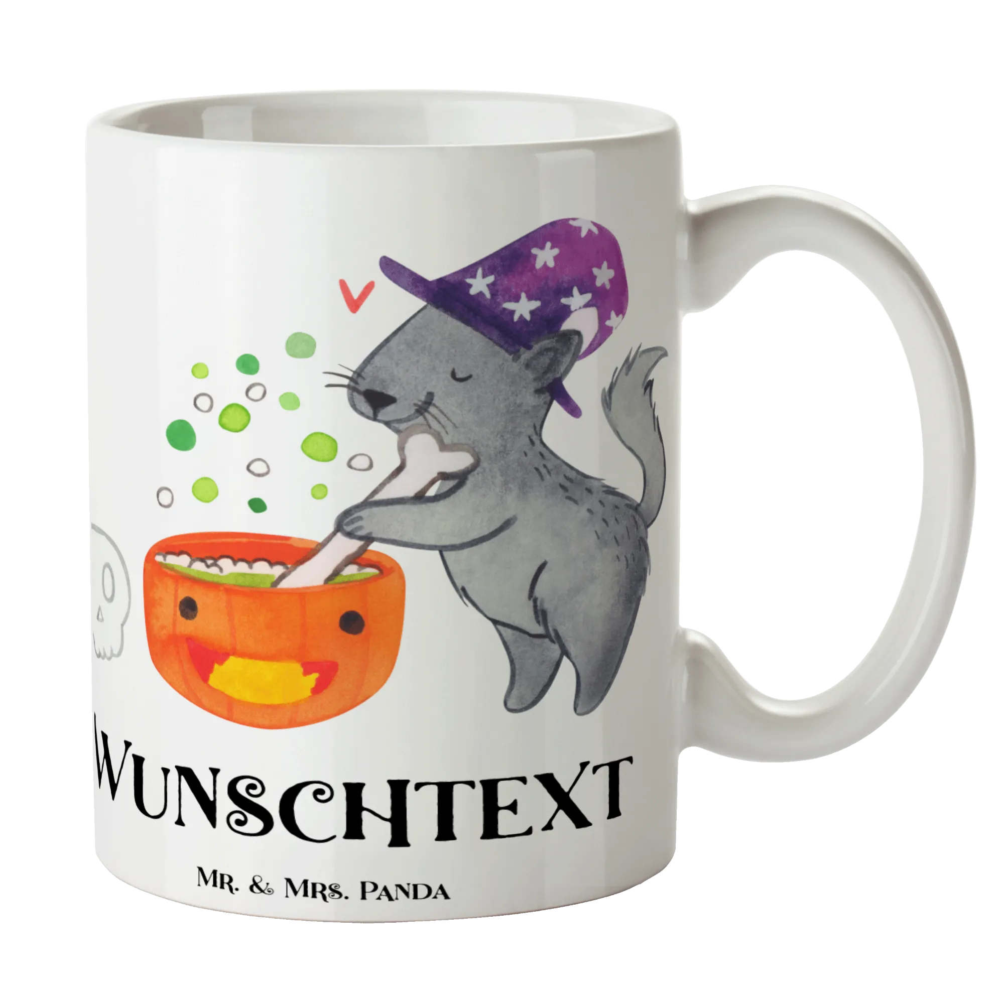 Personalisierte Tasse Kater Hexenkessel