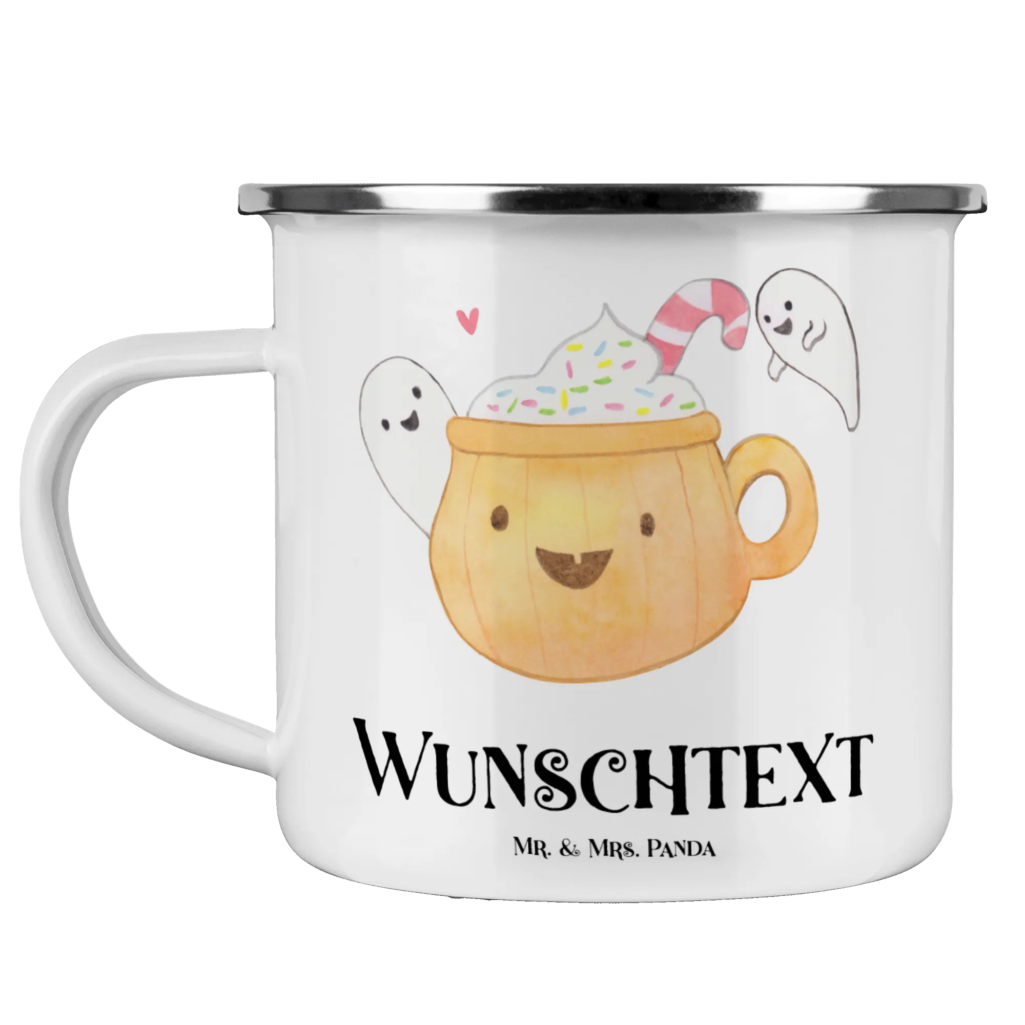 Personalisierte Emaille Tasse Kaffee Gespenst