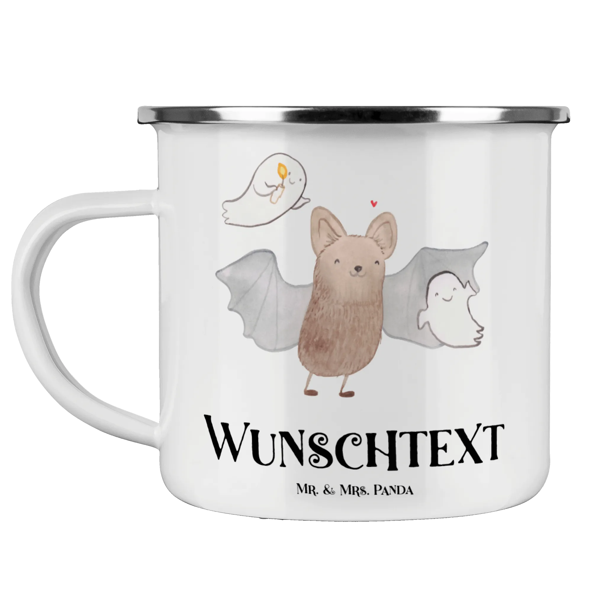 Personalisierte Emaille Tasse Fledermaus Gespenster