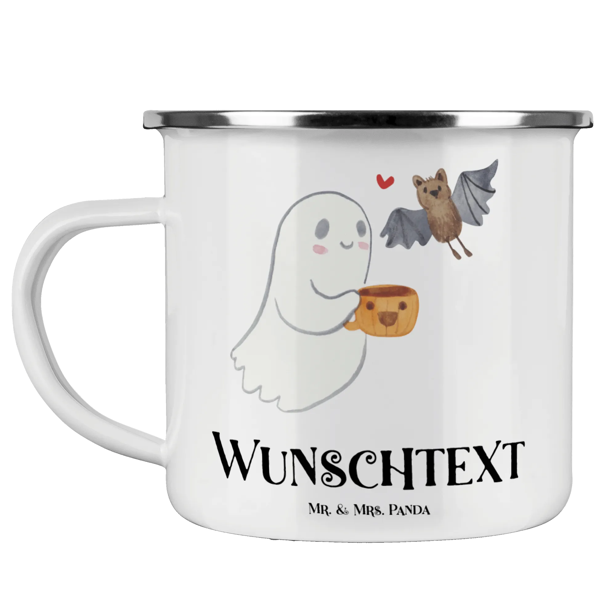 Personalisierte Emaille Tasse Gespenst Kaffee