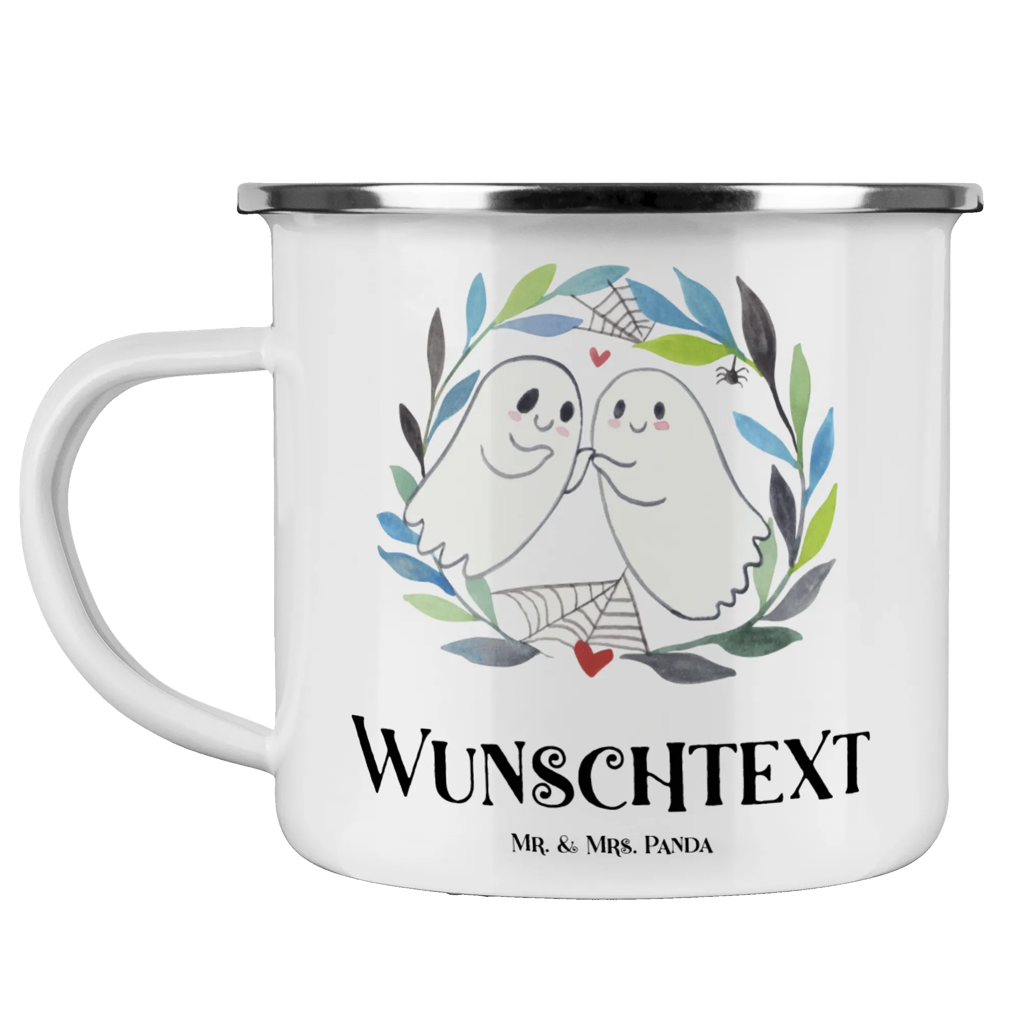 Personalisierte Emaille Tasse Gespenster  Liebe