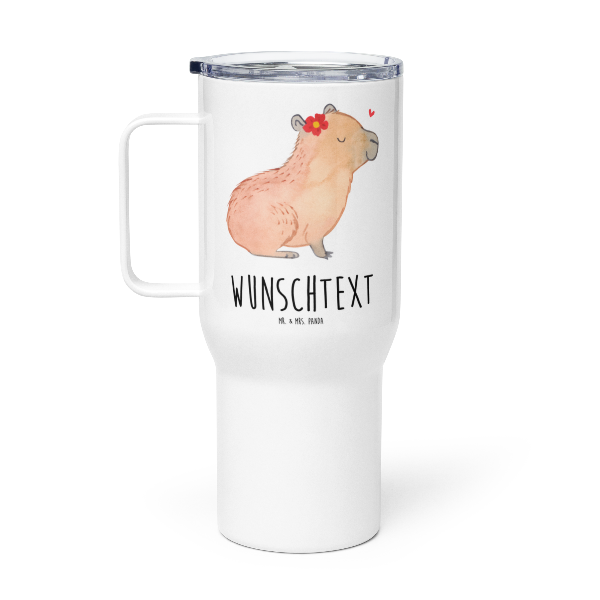 Personalisierter XXL Thermobecher Capybara Blume - Personalisierte Geschenke
