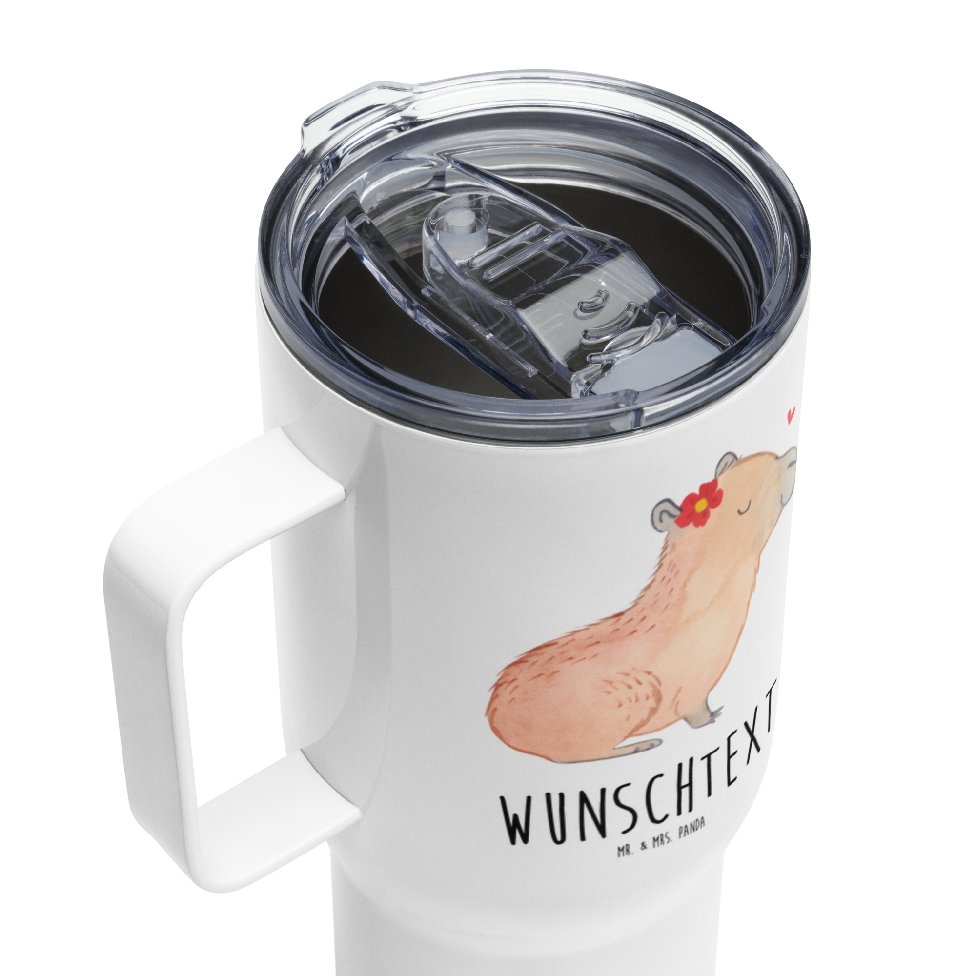 Personalisierter XXL Thermobecher Capybara Blume - Personalisierte Geschenke