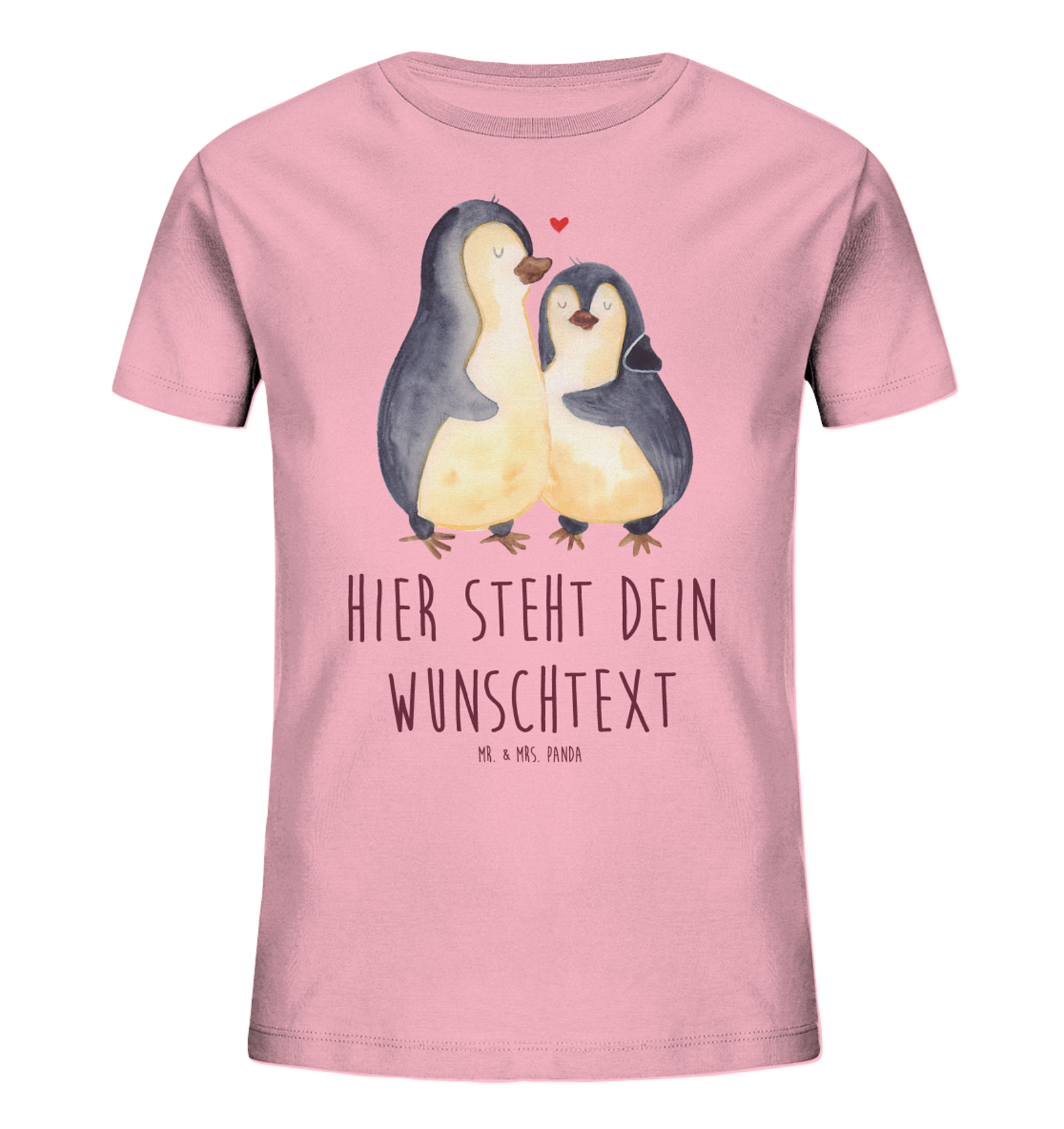 Personalisiertes Kinder T-Shirt Pinguin umarmen