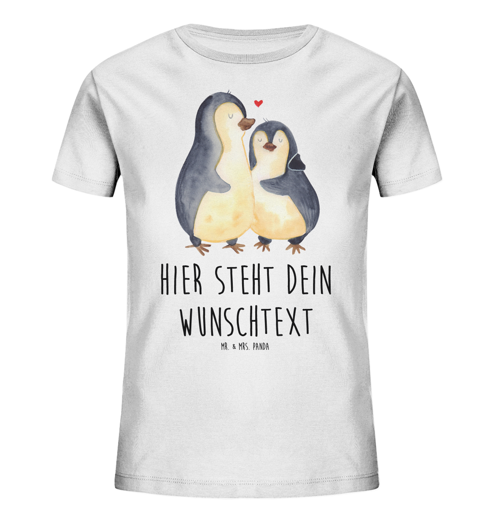 Personalisiertes Kinder T-Shirt Pinguin umarmen