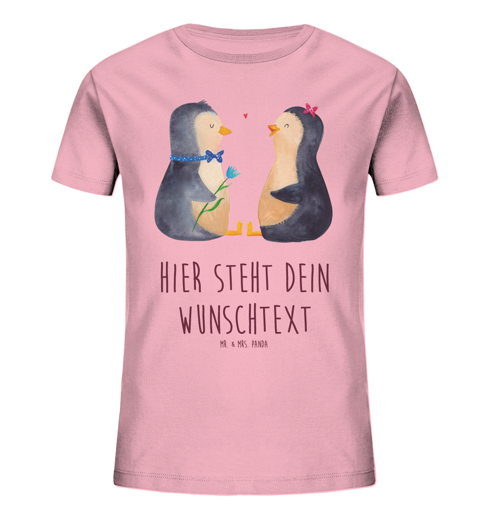 Personalisiertes Kinder T-Shirt Pinguin Pärchen