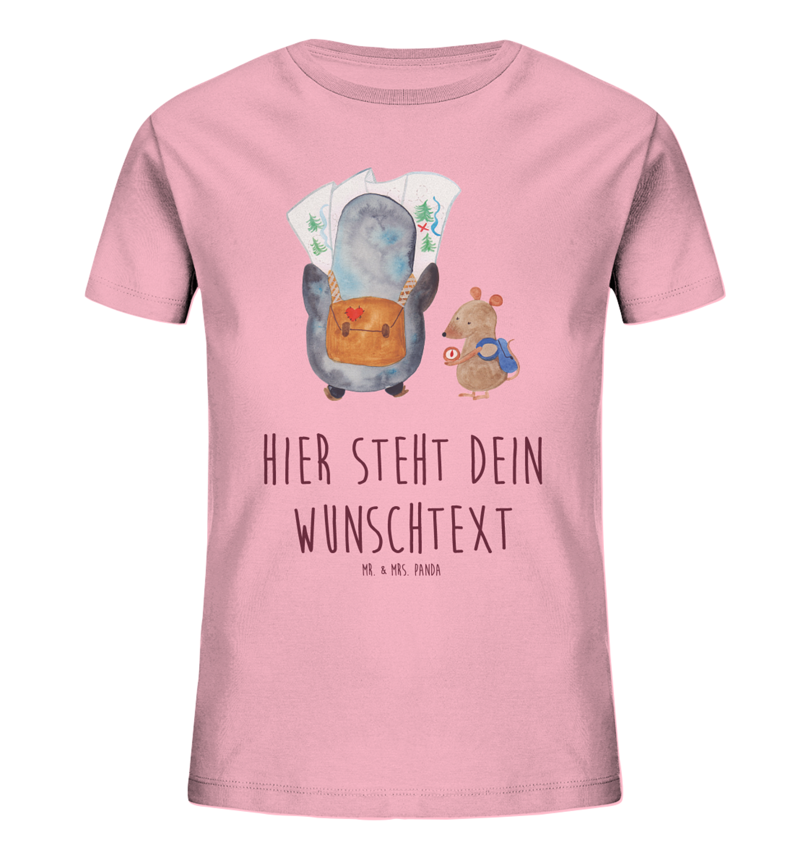 Personalisiertes Kinder T-Shirt Pinguin & Maus Wanderer