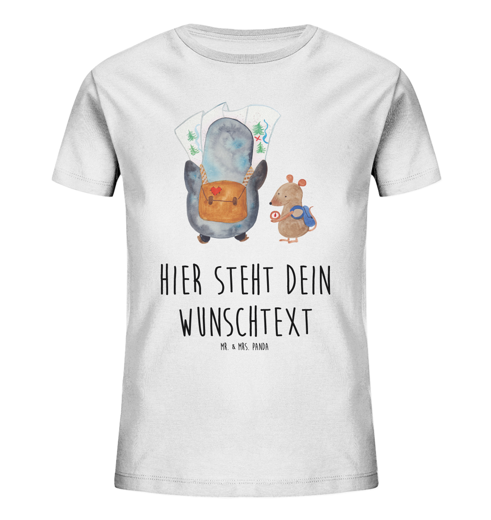 Personalisiertes Kinder T-Shirt Pinguin & Maus Wanderer