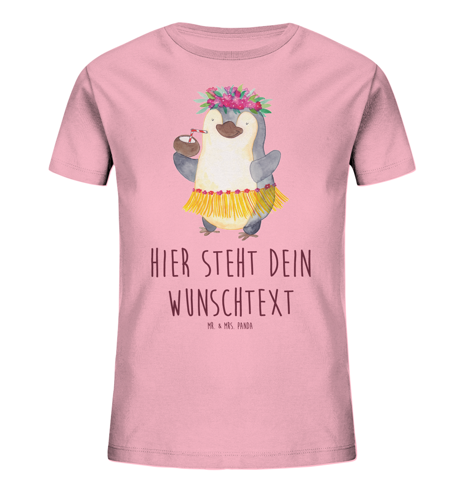 Personalisiertes Kinder T-Shirt Pinguin Kokosnuss