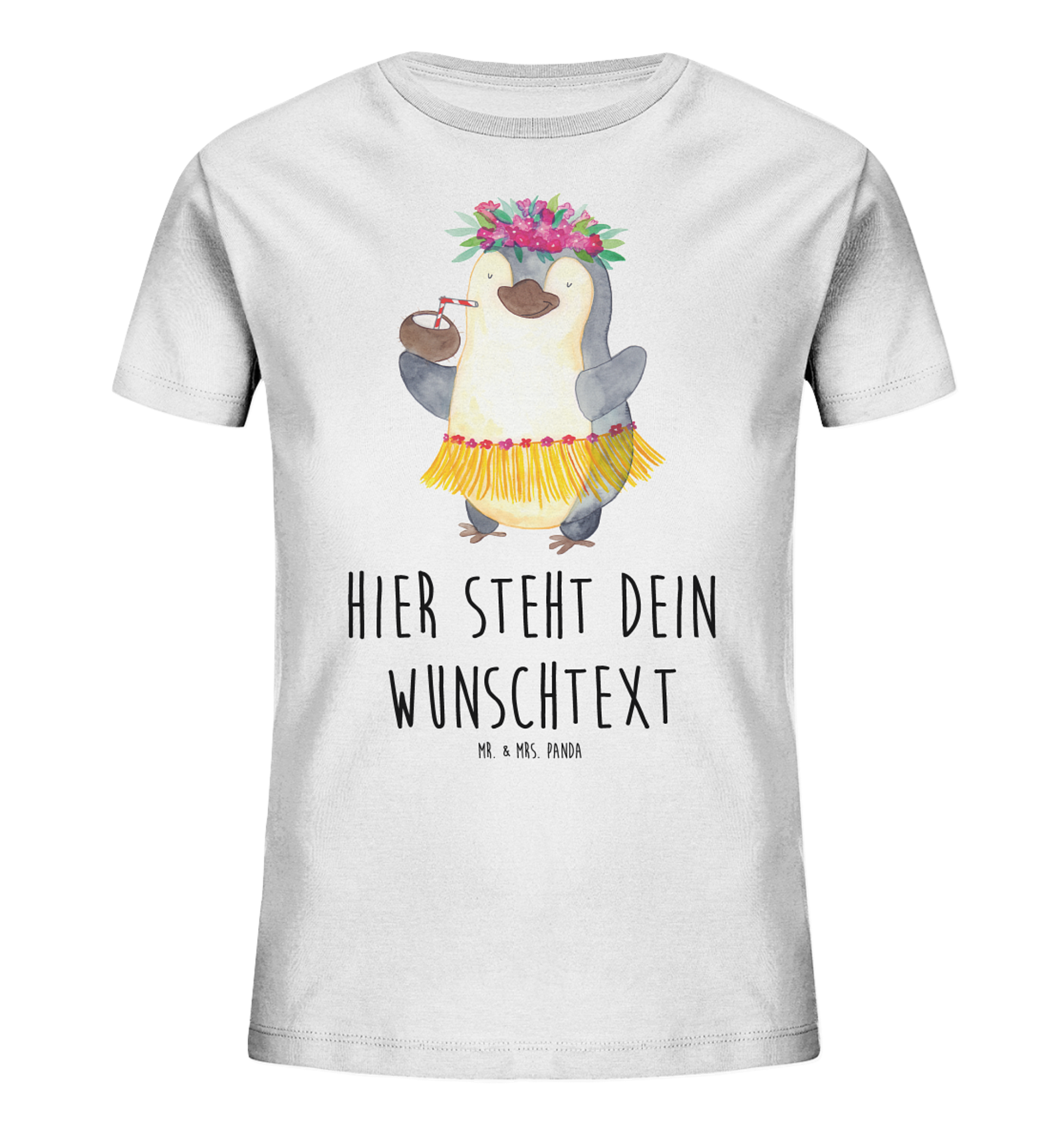 Personalisiertes Kinder T-Shirt Pinguin Kokosnuss