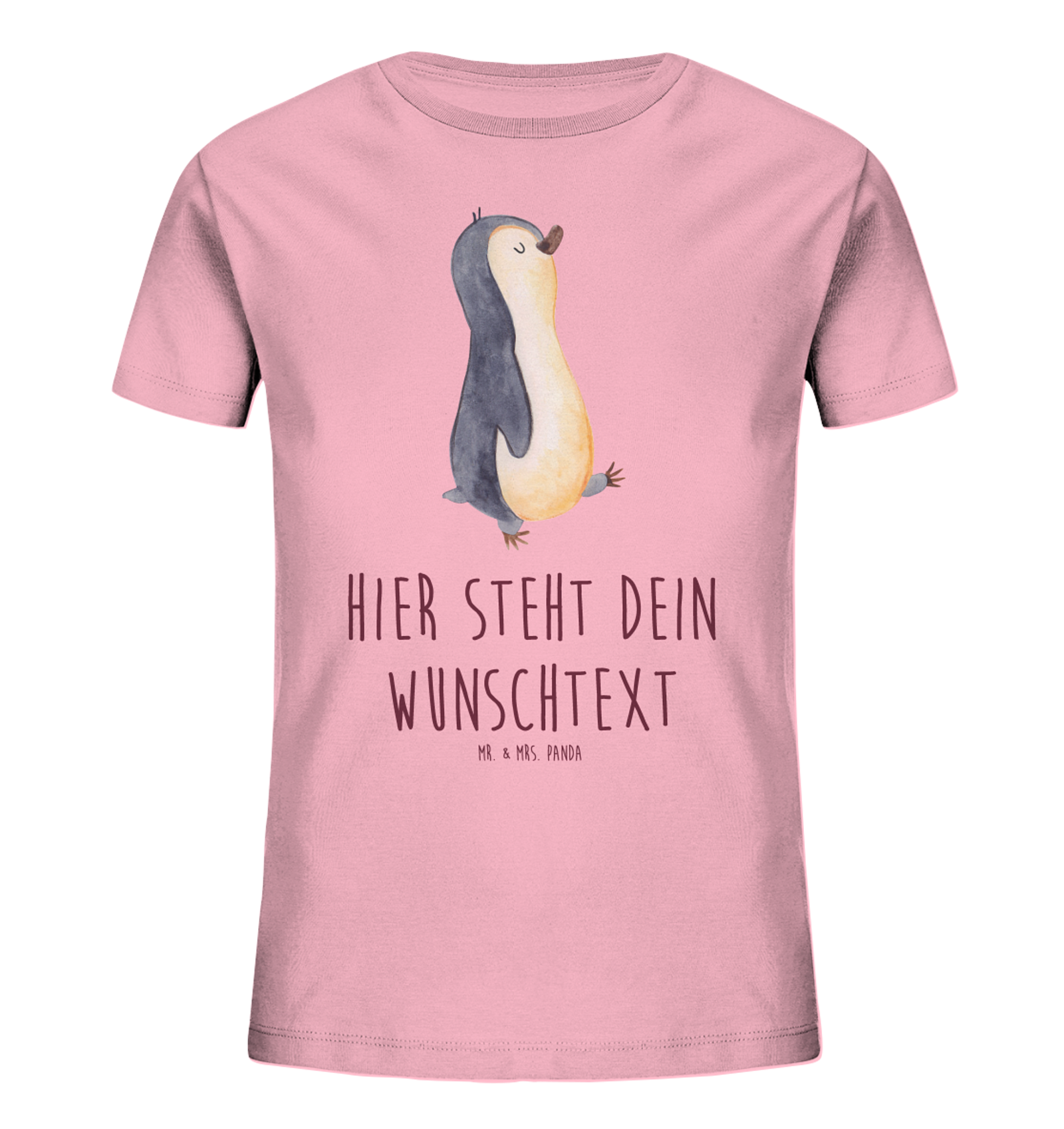 Personalisiertes Kinder T-Shirt Pinguin marschieren