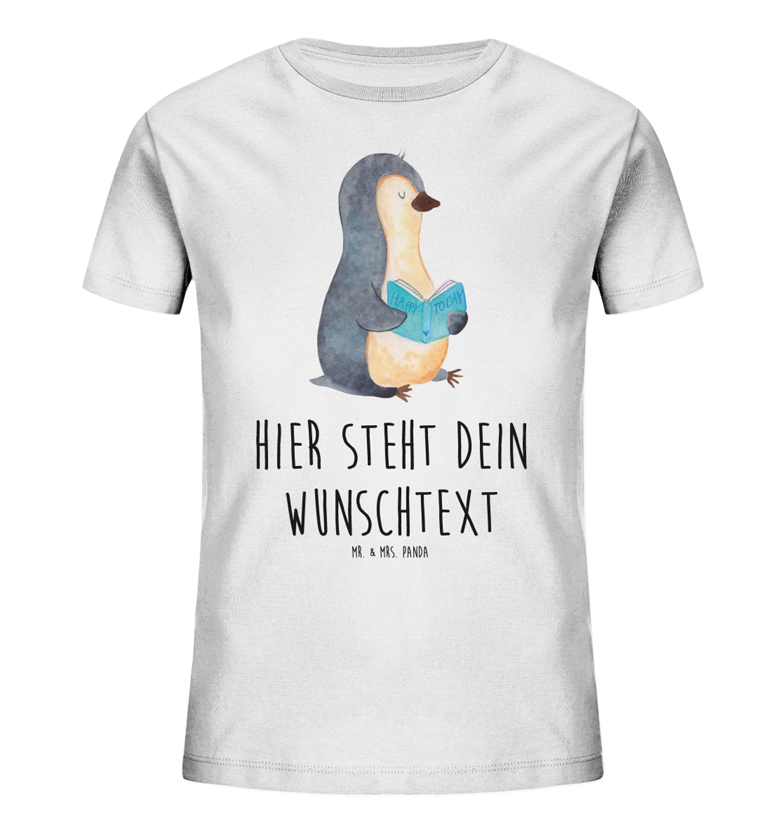 Personalisiertes Kinder T-Shirt Pinguin Buch