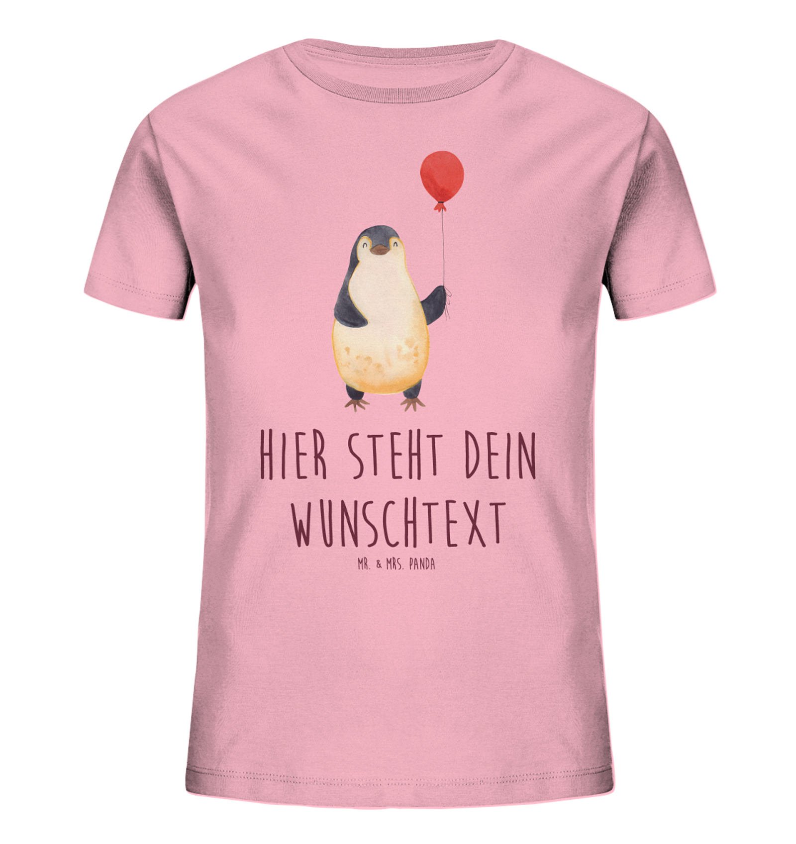 Personalisiertes Kinder T-Shirt Pinguin Luftballon