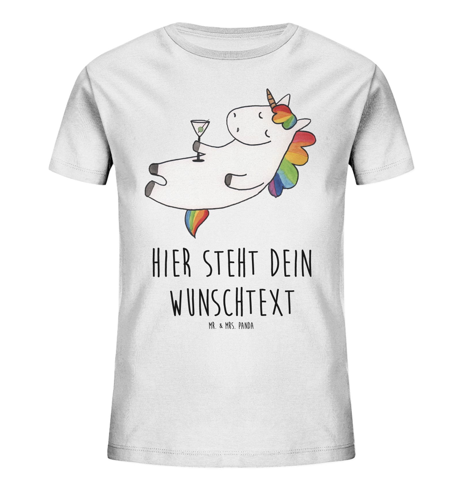 Personalisiertes Kinder T-Shirt Einhorn Cocktail