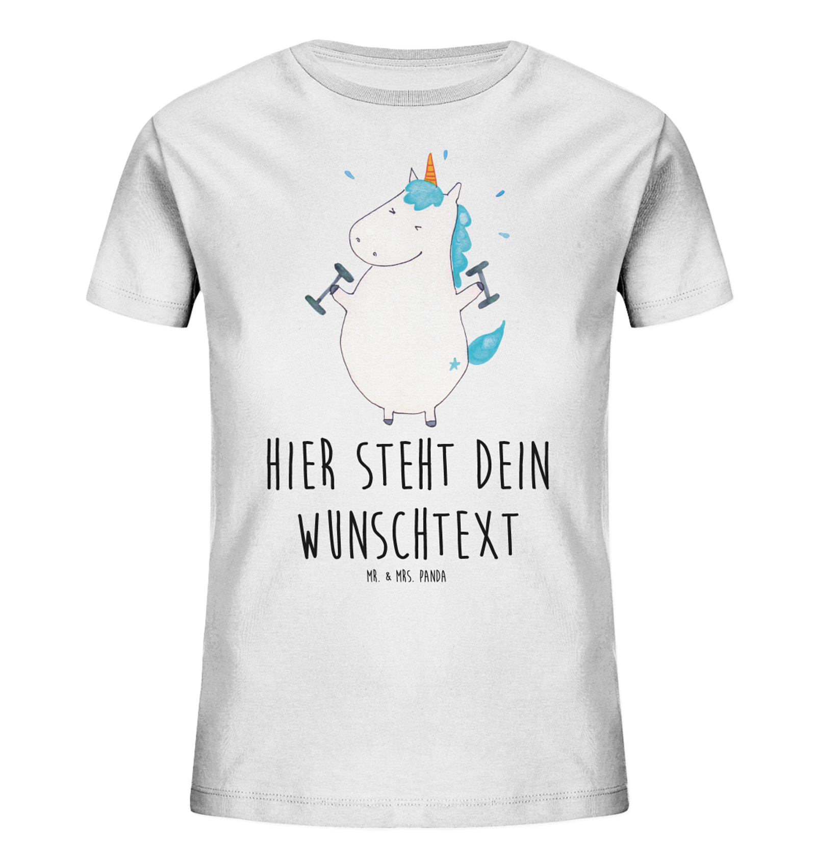 Personalisiertes Kinder T-Shirt Einhorn Fitness