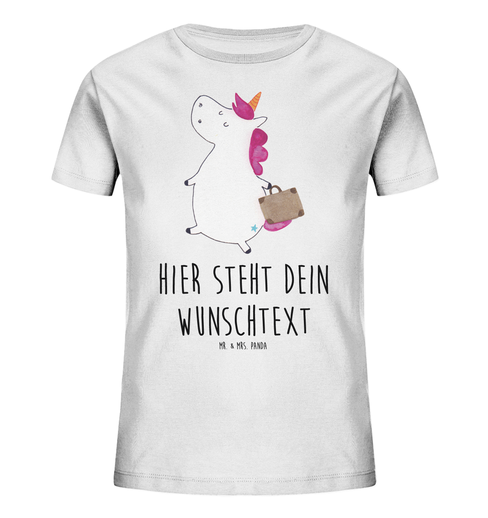 Personalisiertes Kinder T-Shirt Einhorn Koffer