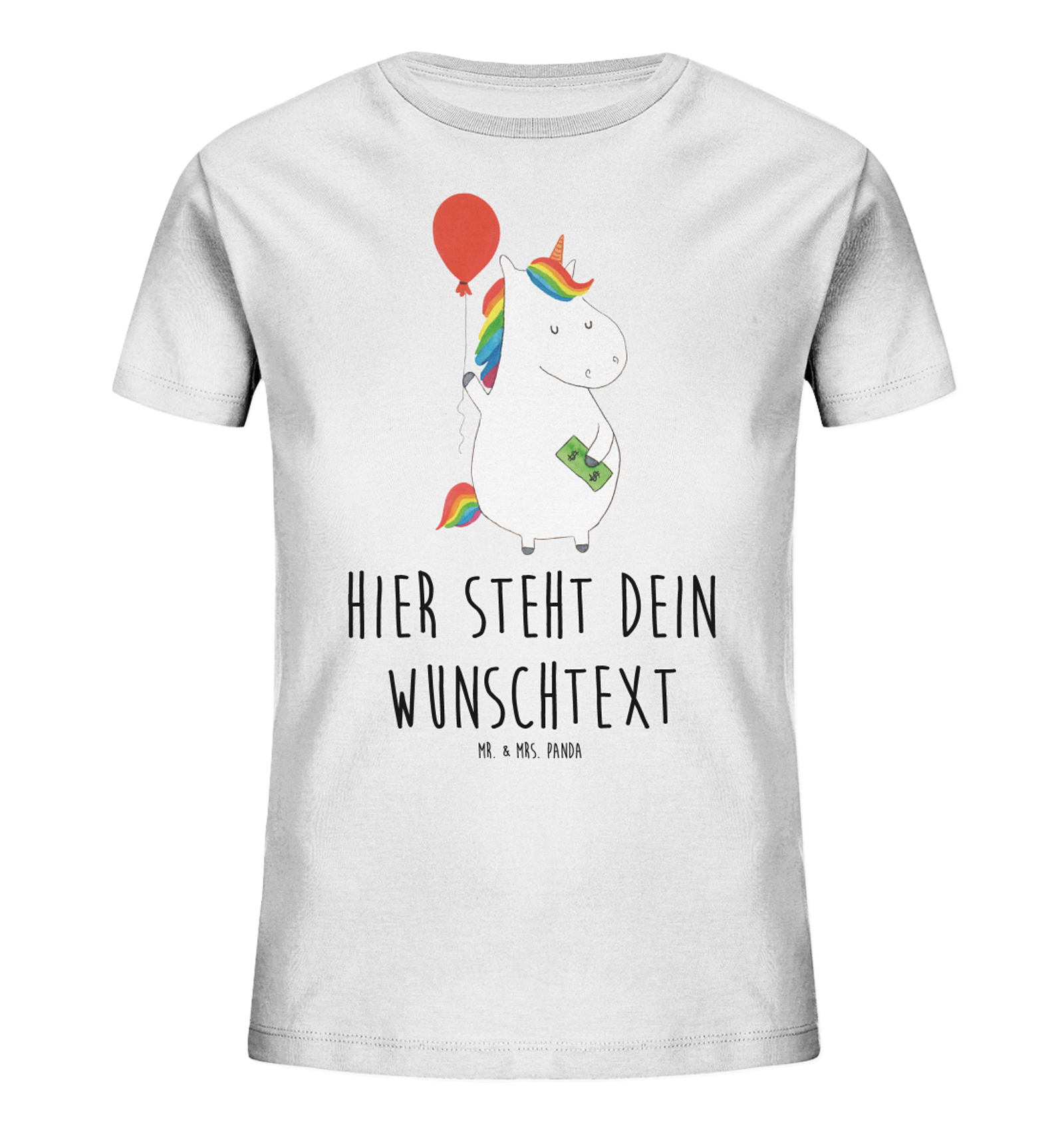 Personalisiertes Kinder T-Shirt Einhorn Luftballon