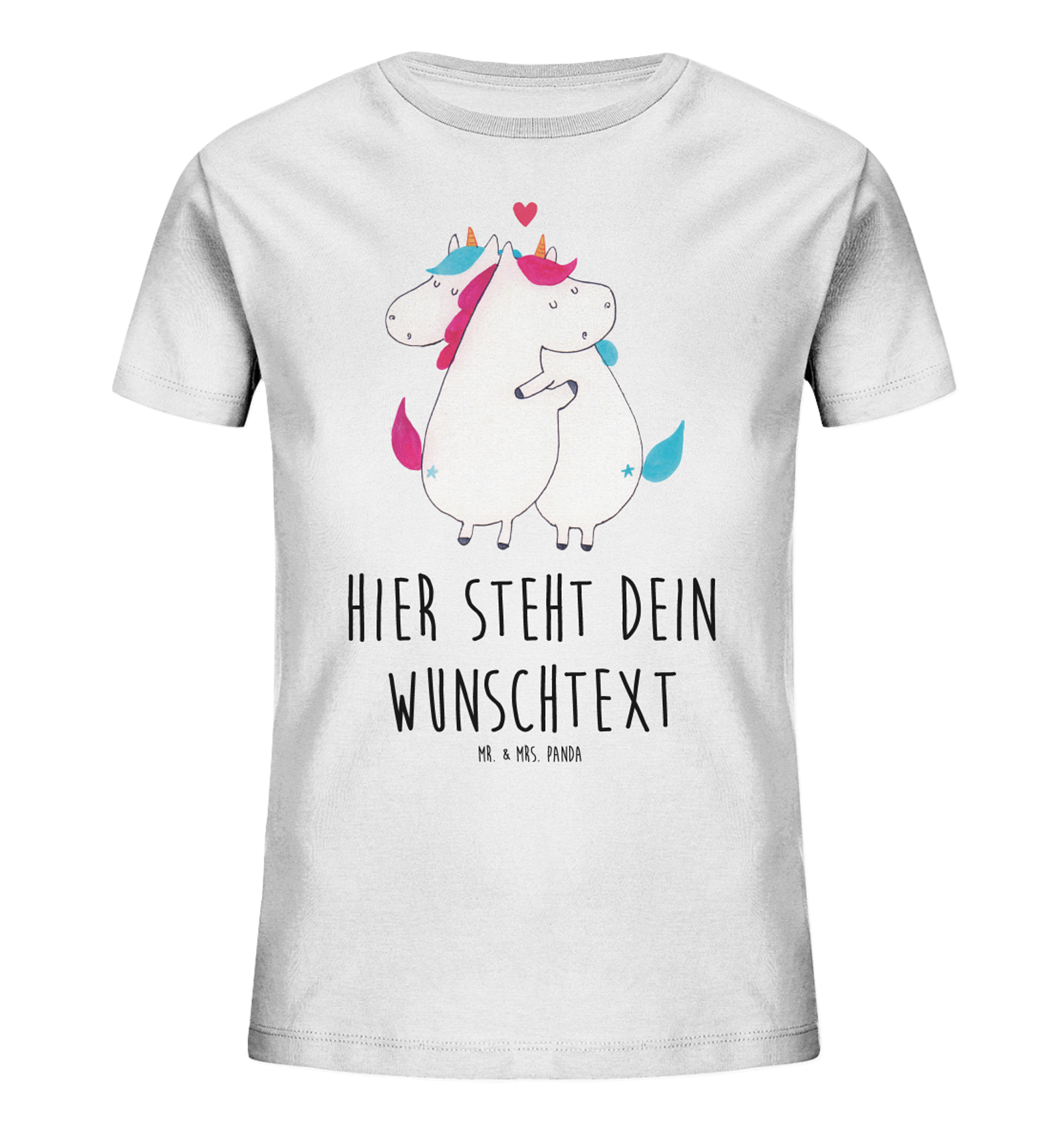 Personalisiertes Kinder T-Shirt Einhorn Mitteilung