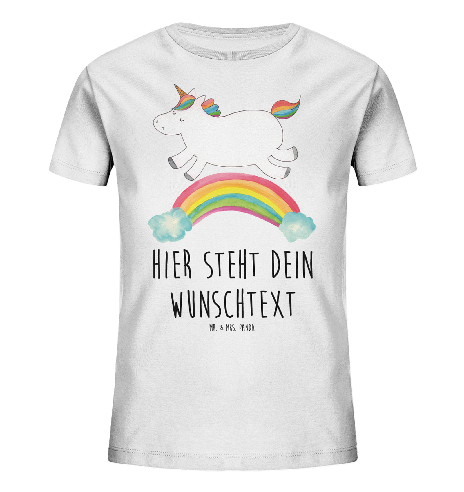 Personalisiertes Kinder T-Shirt Einhorn Regenbogen