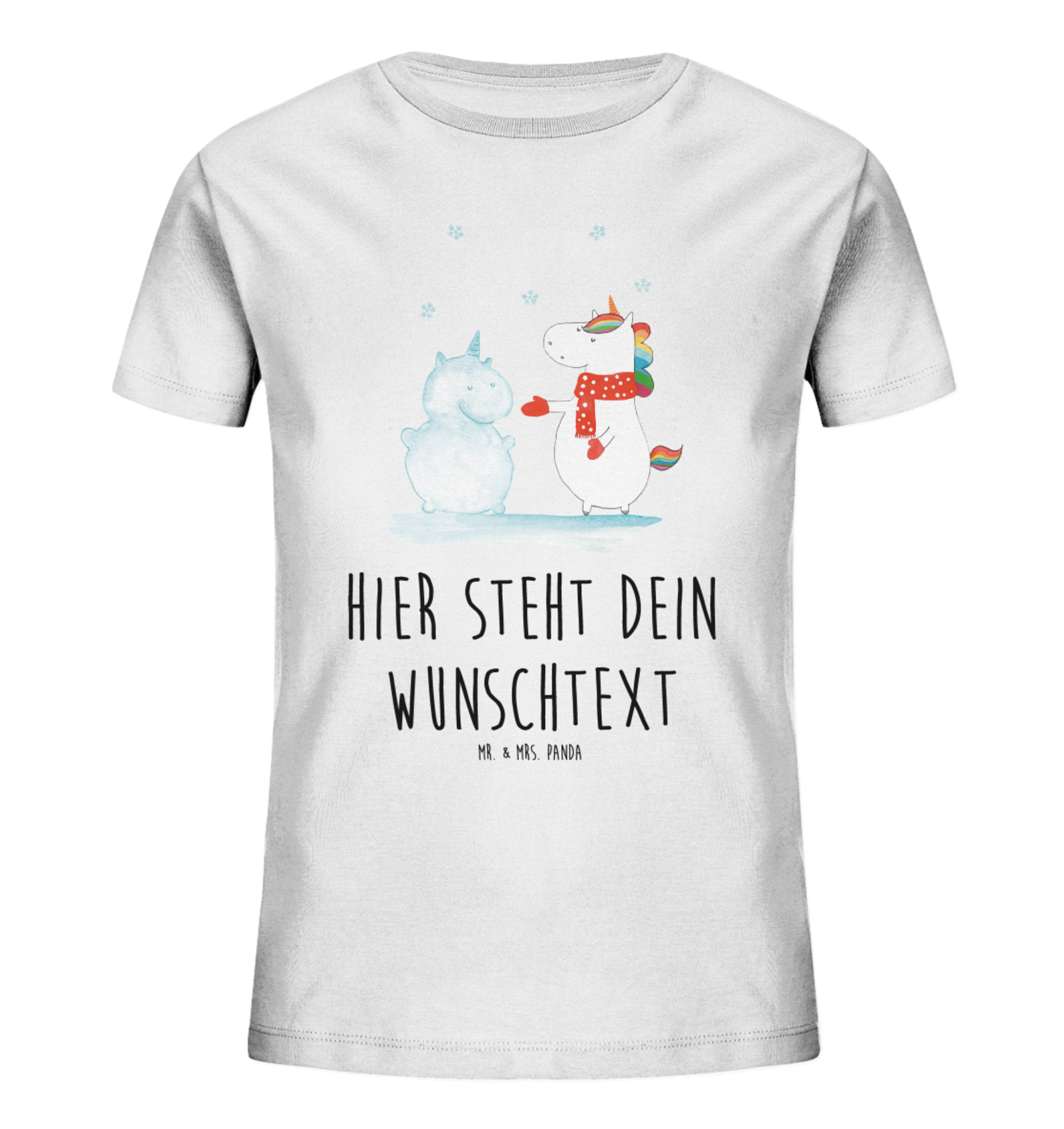 Personalisiertes Kinder T-Shirt Einhorn Schneemann