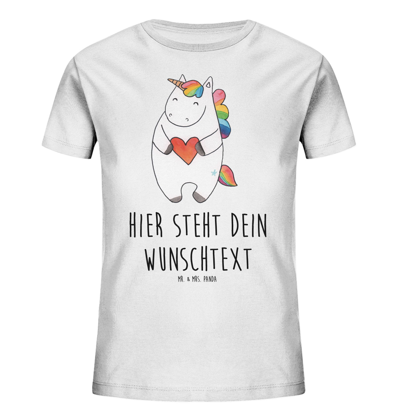 Personalisiertes Kinder T-Shirt Einhorn Herz