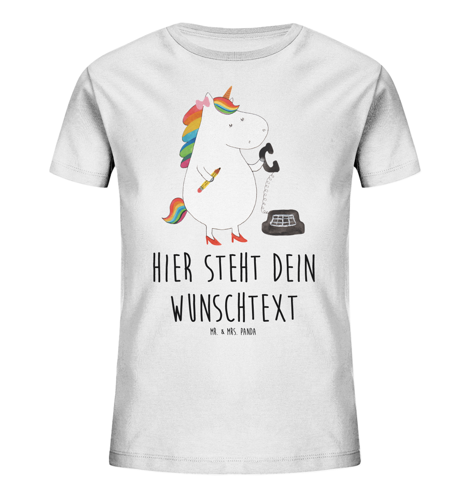 Personalisiertes Kinder T-Shirt Einhorn Sekretärin