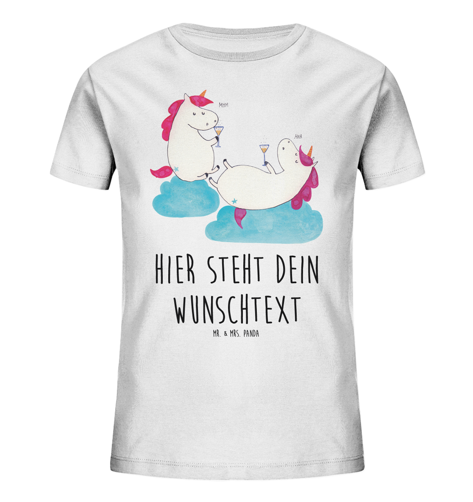 Personalisiertes Kinder T-Shirt Einhorn Sekt