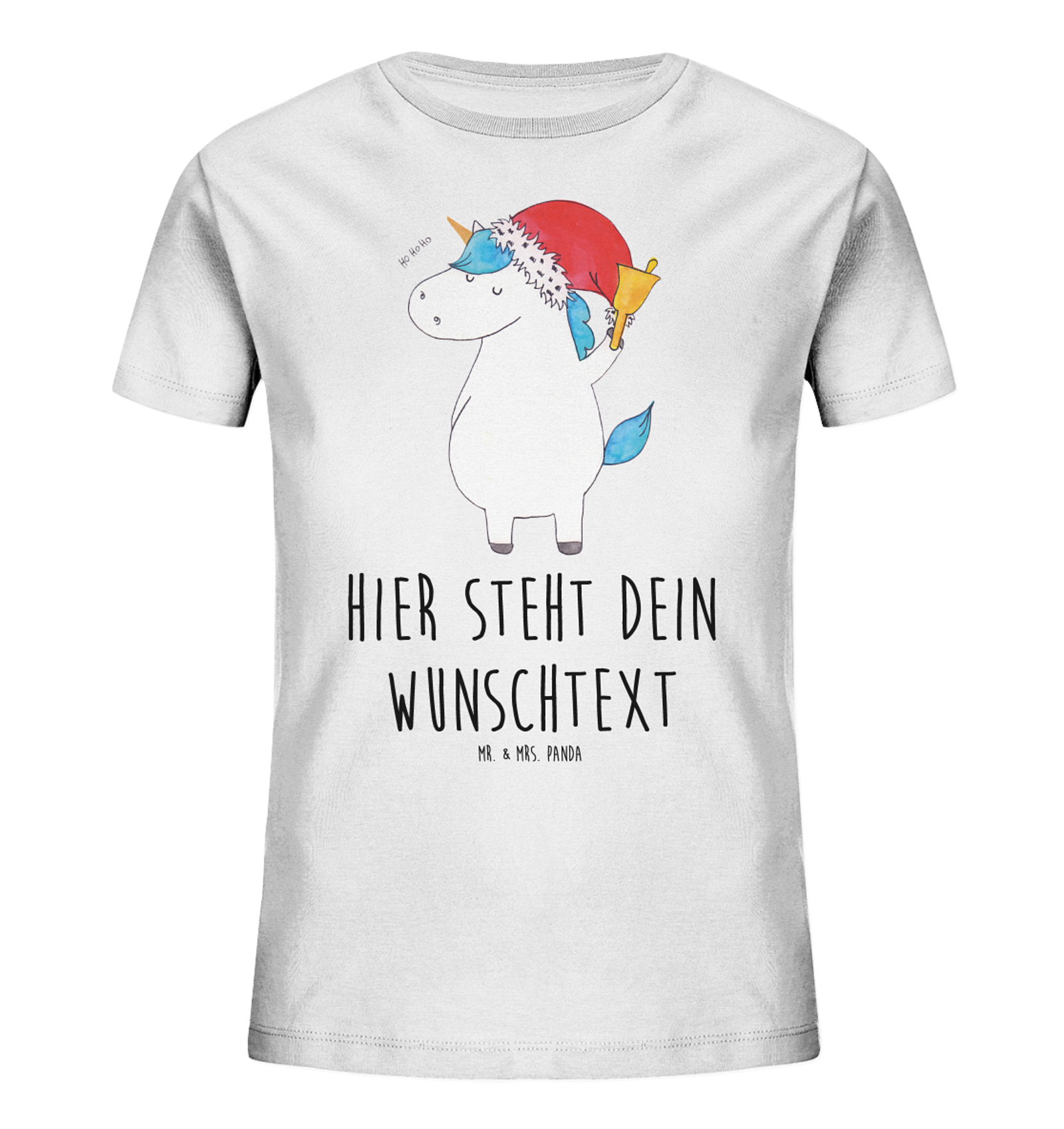 Personalisiertes Kinder T-Shirt Einhorn Weihnachtsmann