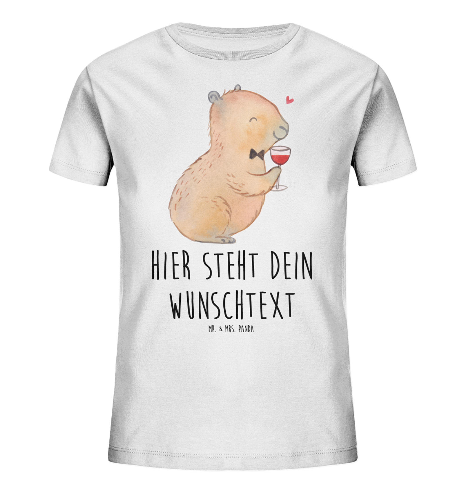 Personalisiertes Kinder T-Shirt Capybara Wein