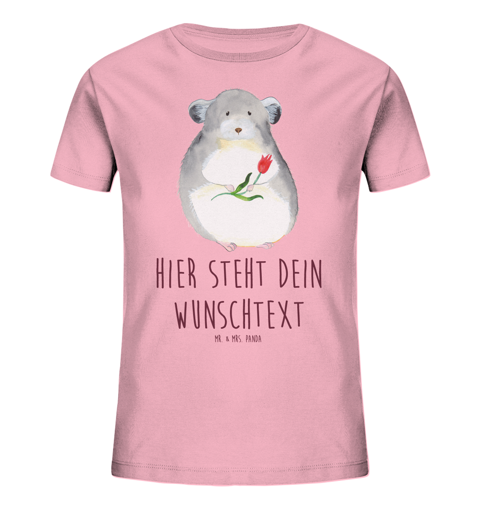 Personalisiertes Kinder T-Shirt Chinchilla Blume