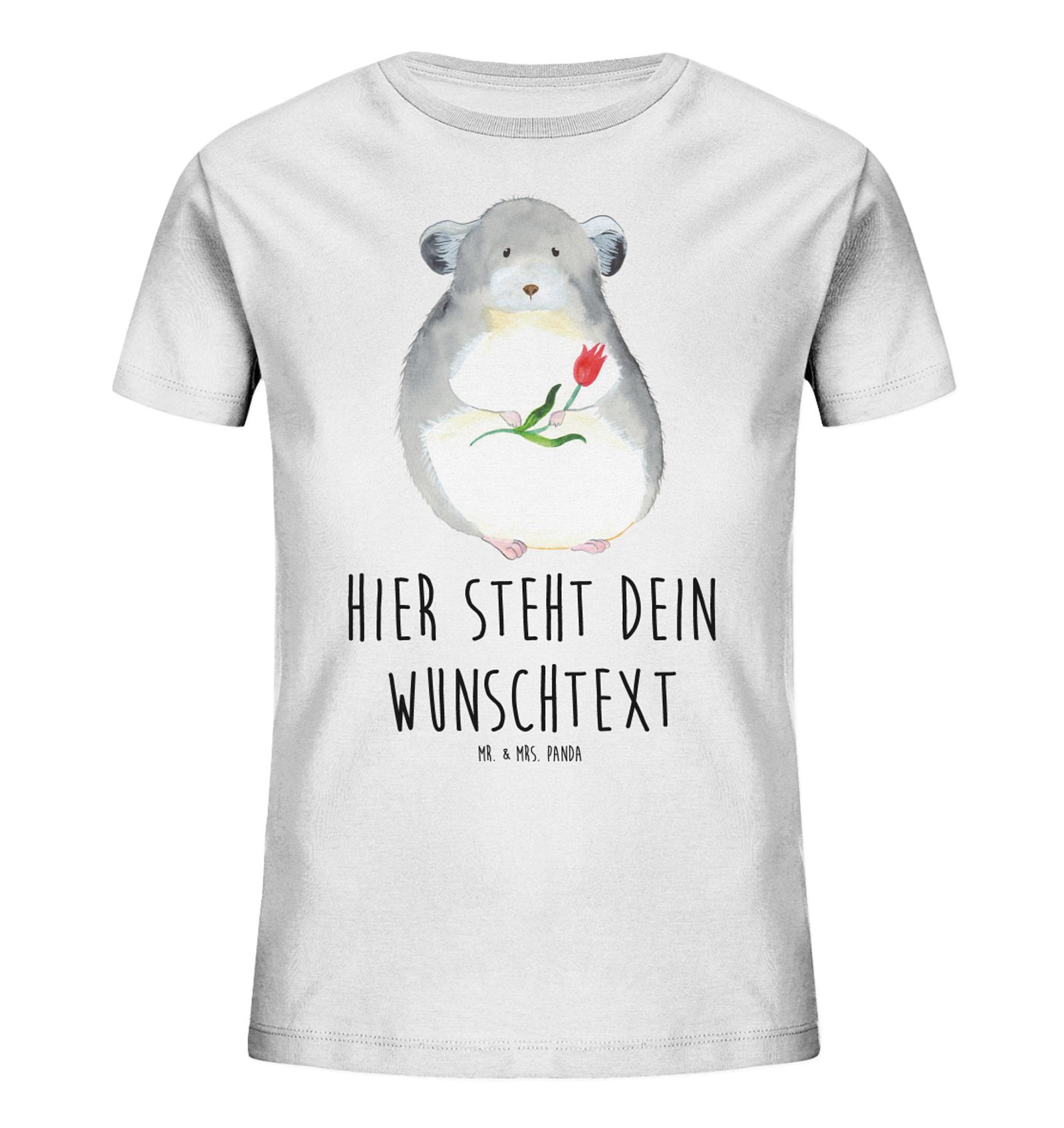 Personalisiertes Kinder T-Shirt Chinchilla Blume