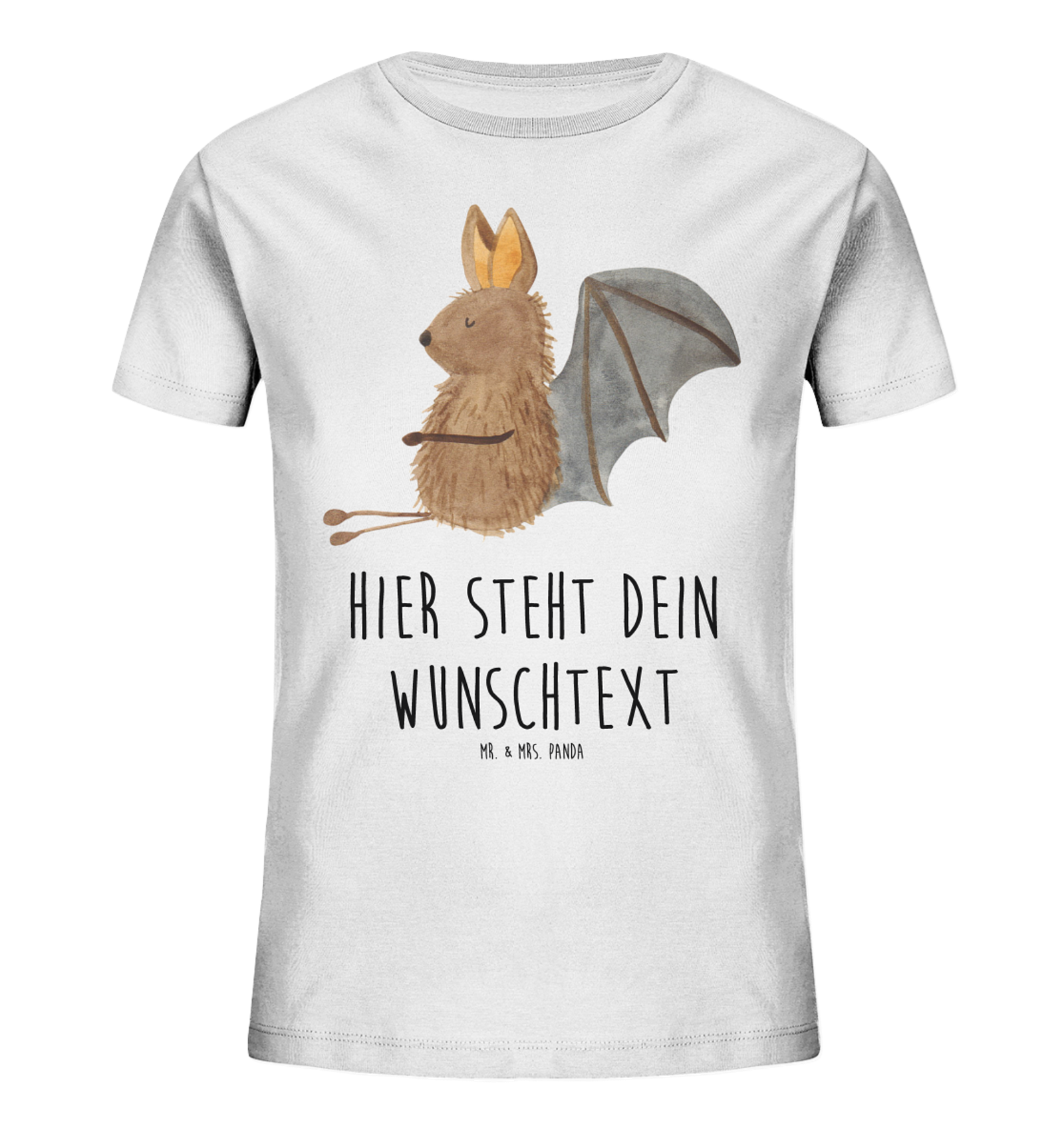 Personalisiertes Kinder T-Shirt Fledermaus Sitzen