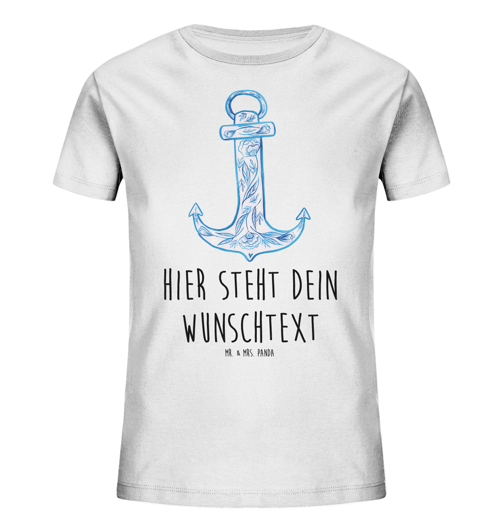 Personalisiertes Kinder T-Shirt Anker Blau