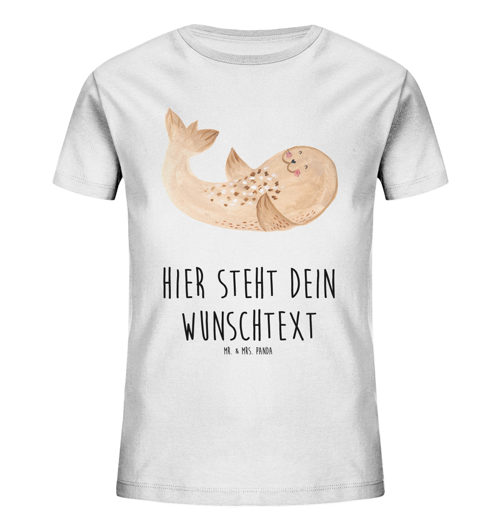 Personalisiertes Kinder T-Shirt Robbe Liegen