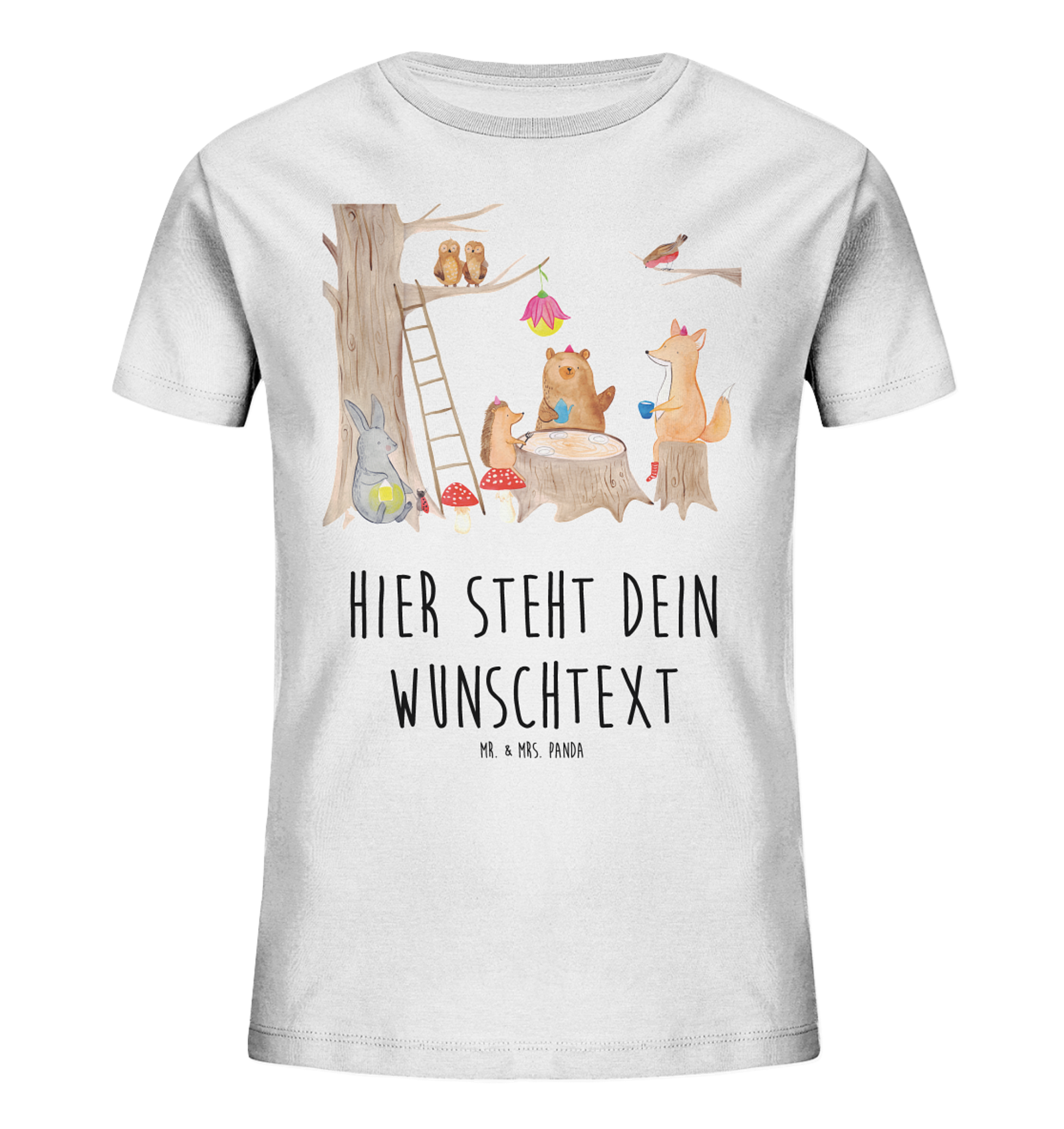 Personalisiertes Kinder T-Shirt Waldtiere Picknick