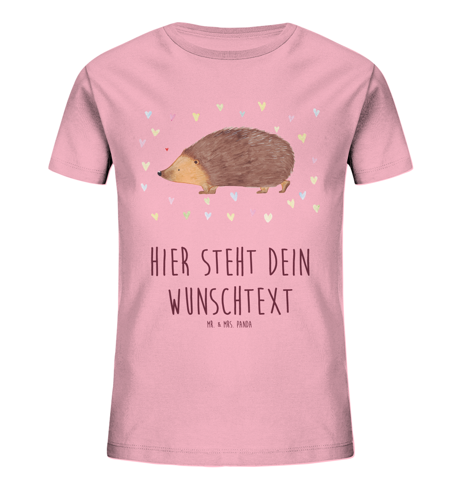 Personalisiertes Kinder T-Shirt Igel Herzen