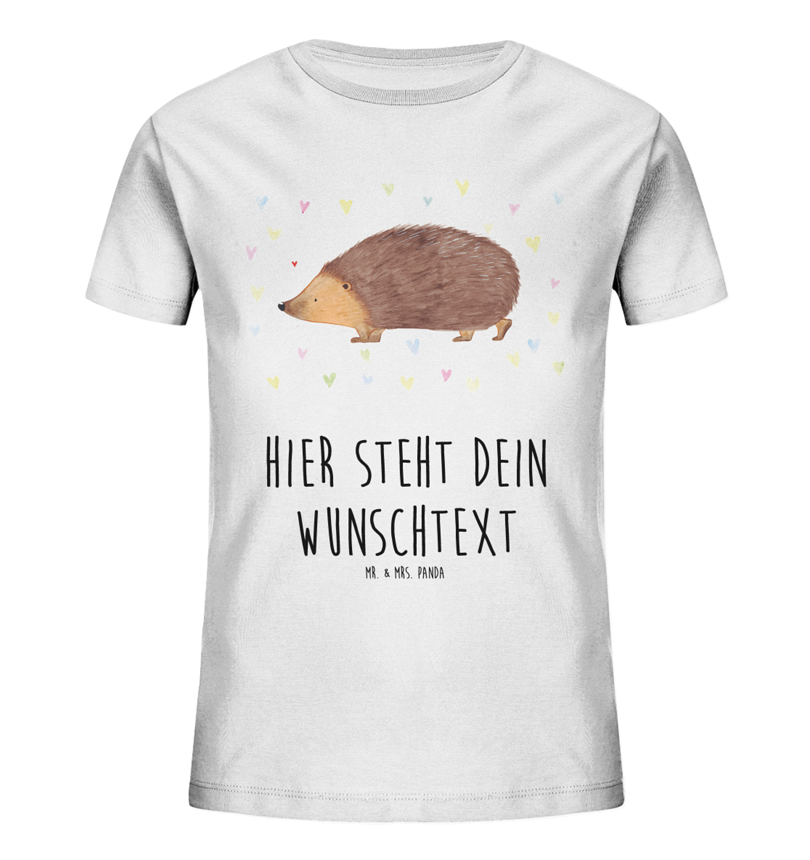 Personalisiertes Kinder T-Shirt Igel Herzen