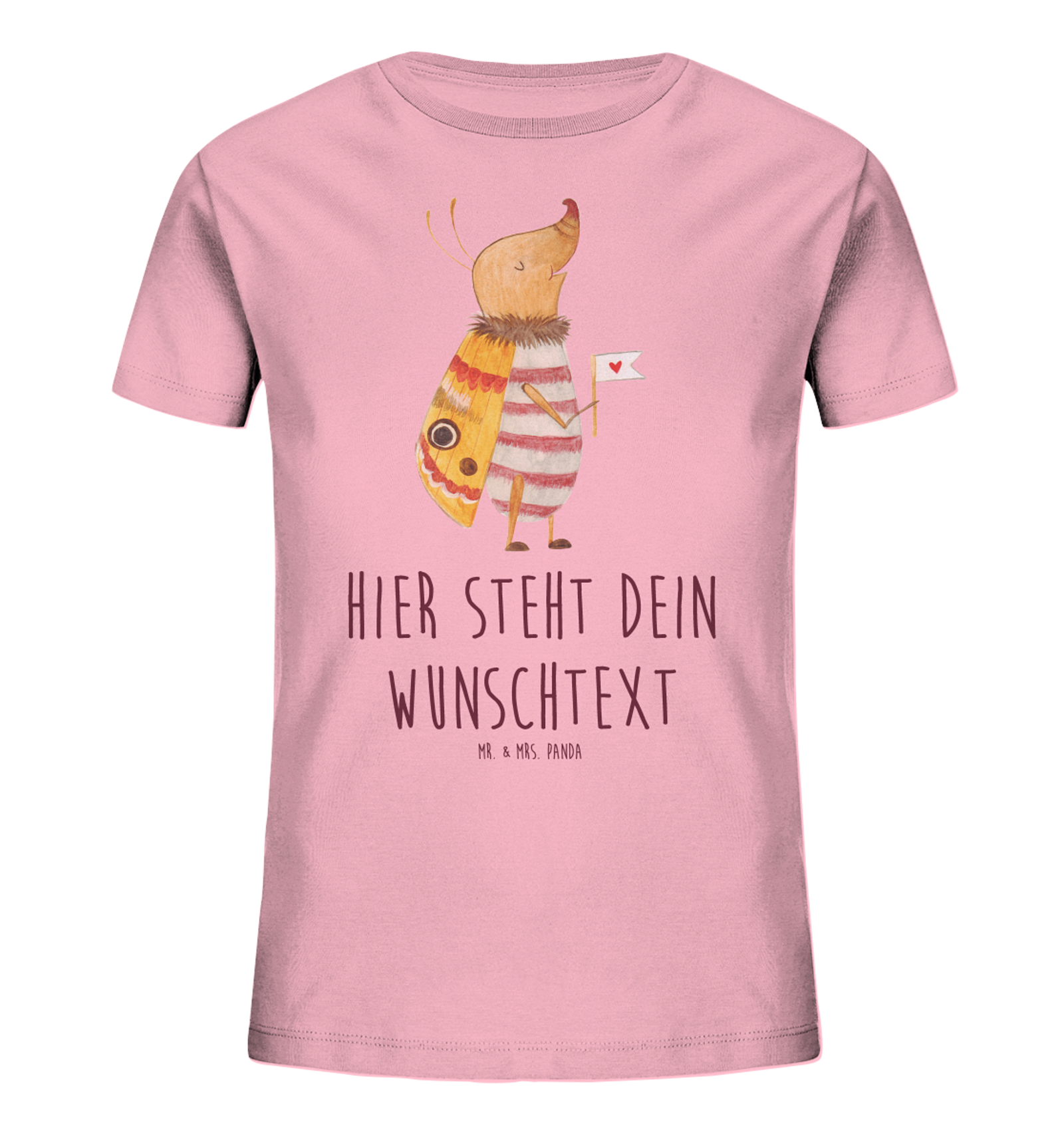 Personalisiertes Kinder T-Shirt Nachtfalter Fähnchen