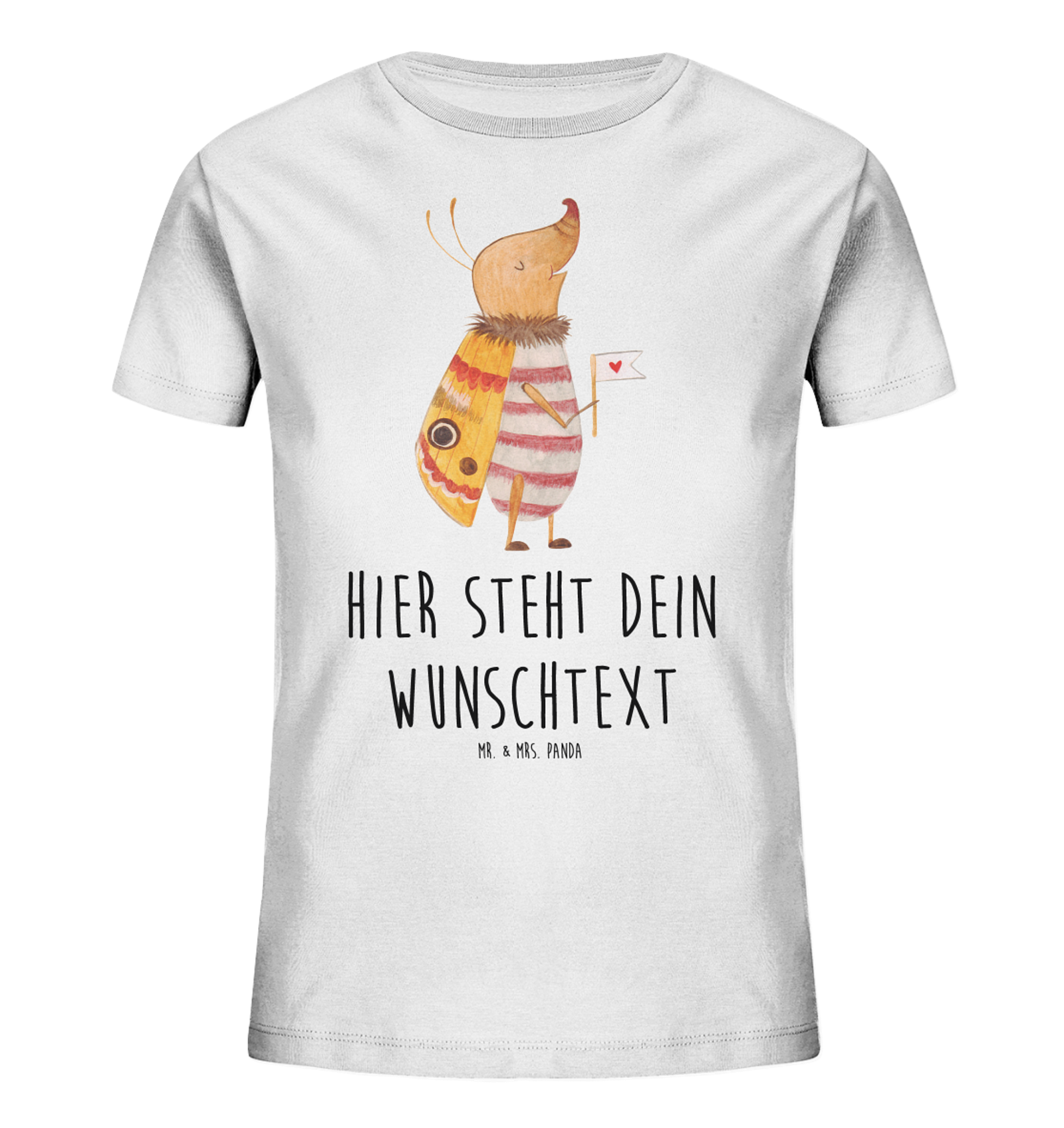 Personalisiertes Kinder T-Shirt Nachtfalter Fähnchen