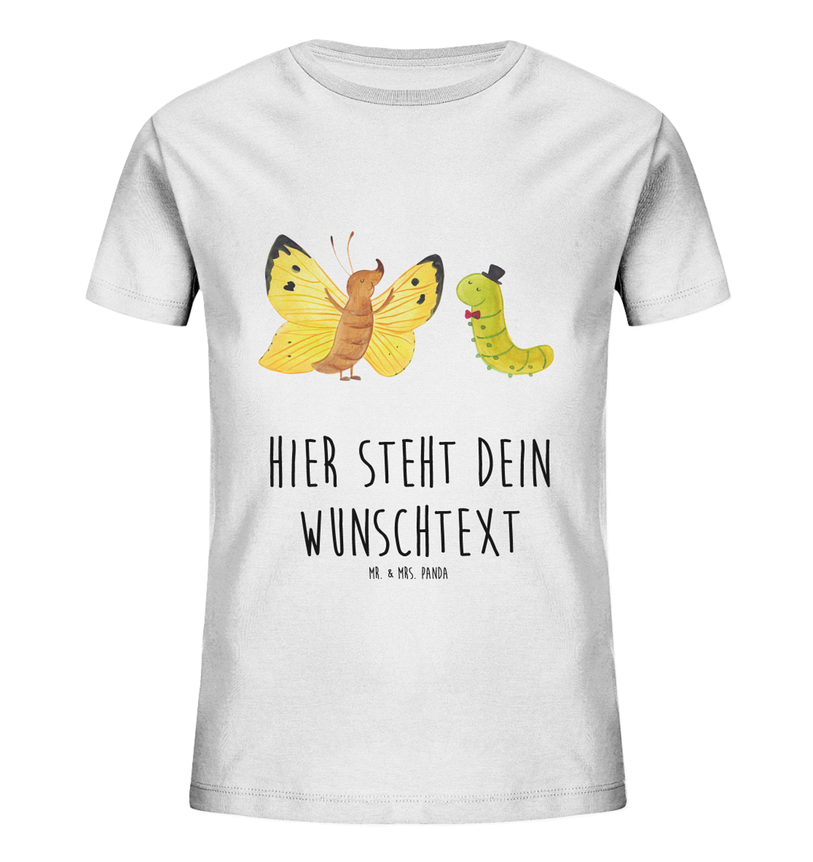 Personalisiertes Kinder T-Shirt Raupe Schmetterling