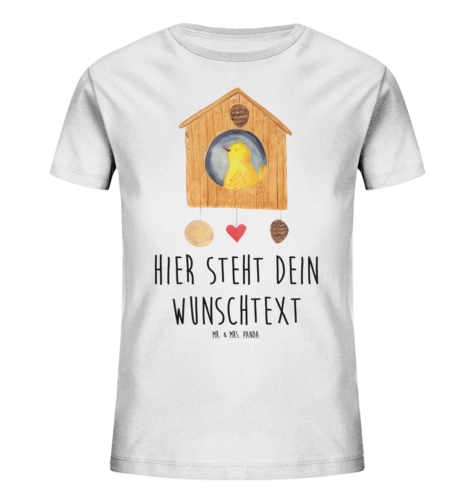 Personalisiertes Kinder T-Shirt Vogelhaus Home