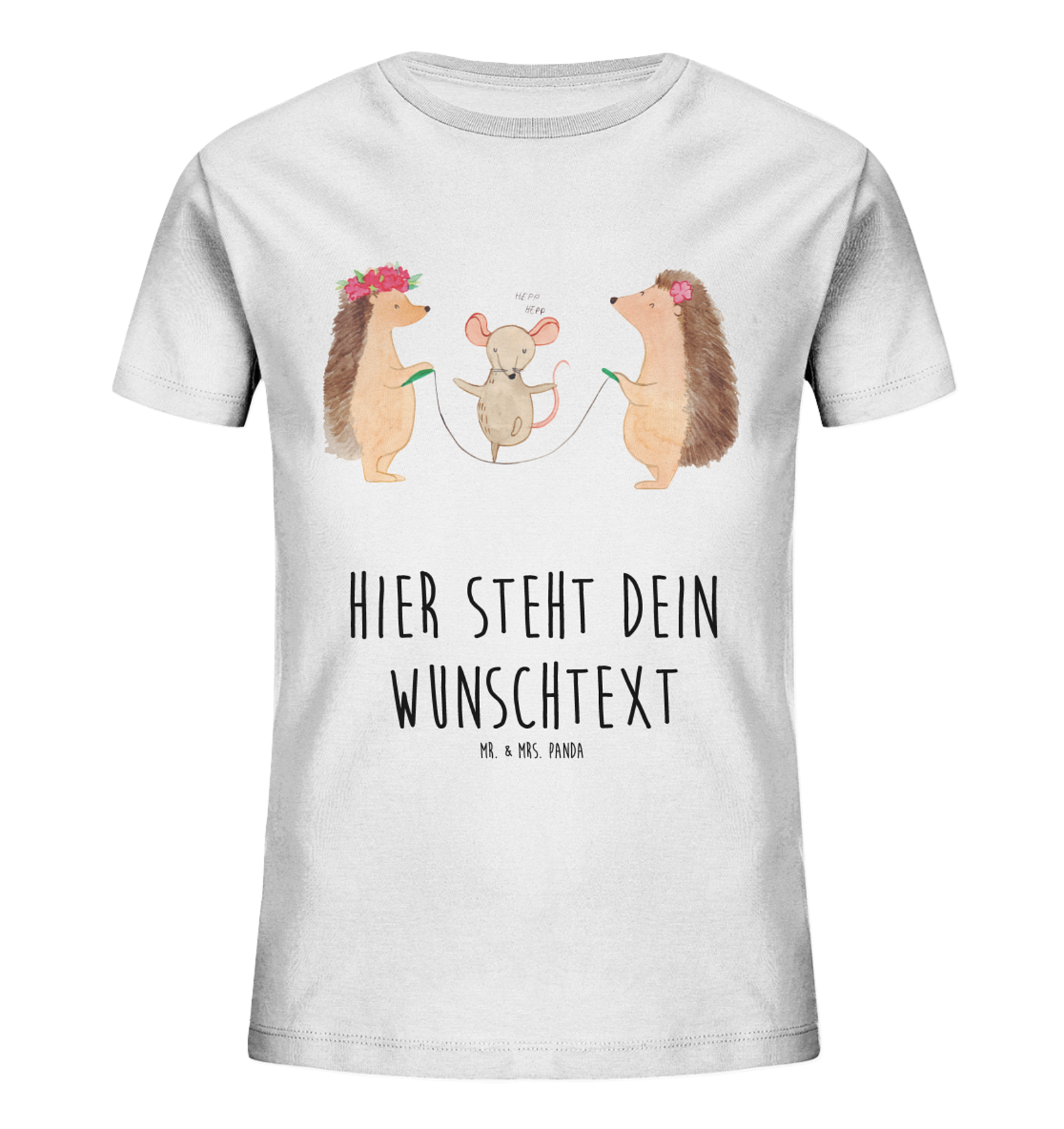 Personalisiertes Kinder T-Shirt Igel Seilhüpfen