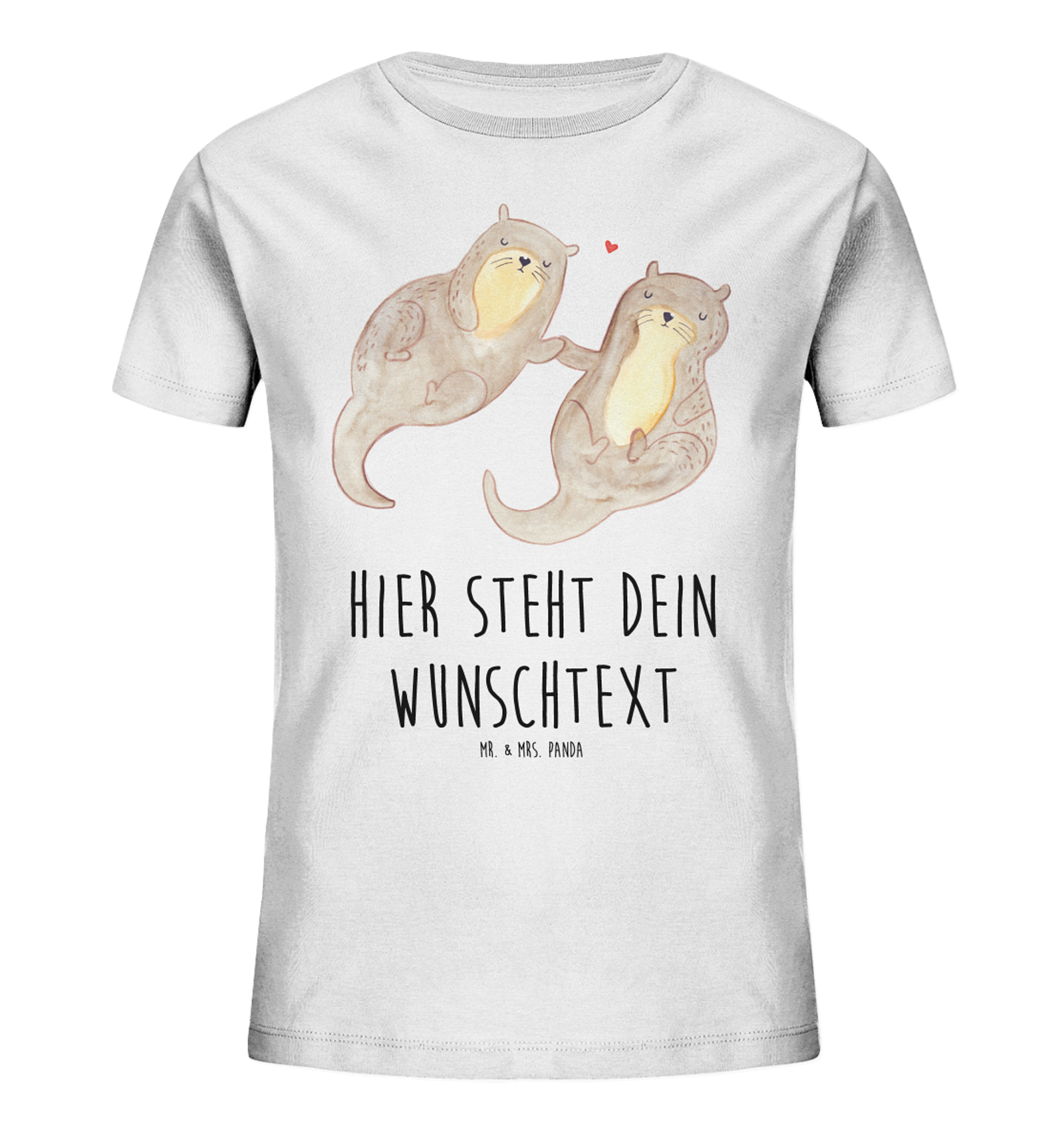 Personalisiertes Kinder T-Shirt Otter Hände halten