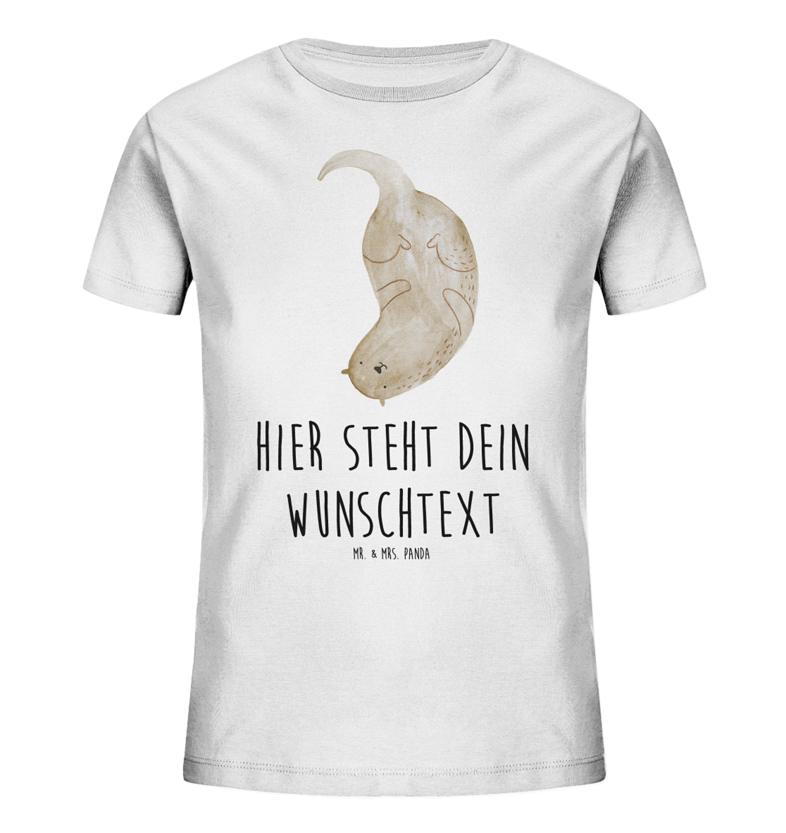 Personalisiertes Kinder T-Shirt Otter Kopfüber