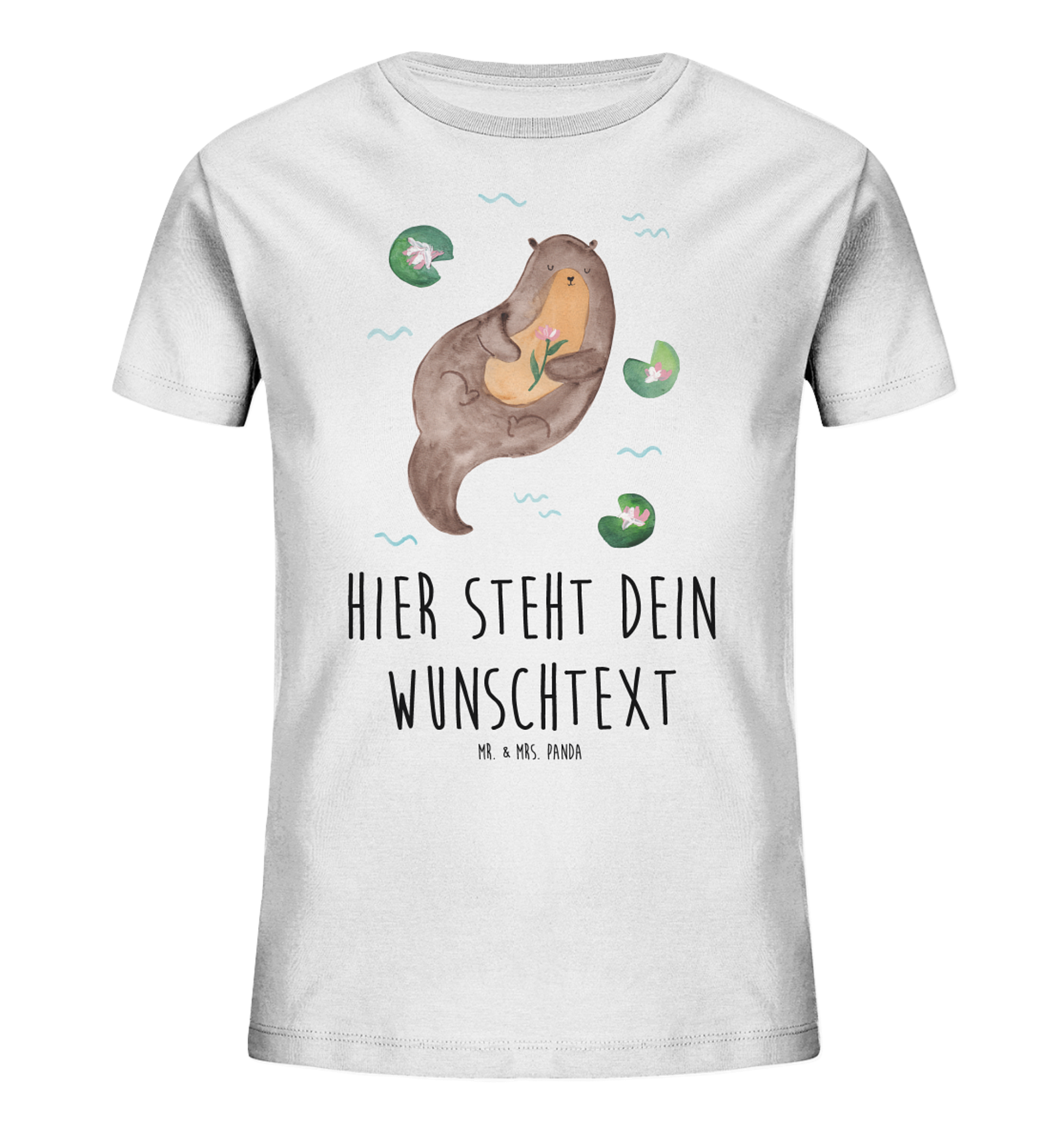 Personalisiertes Kinder T-Shirt Otter Seerose