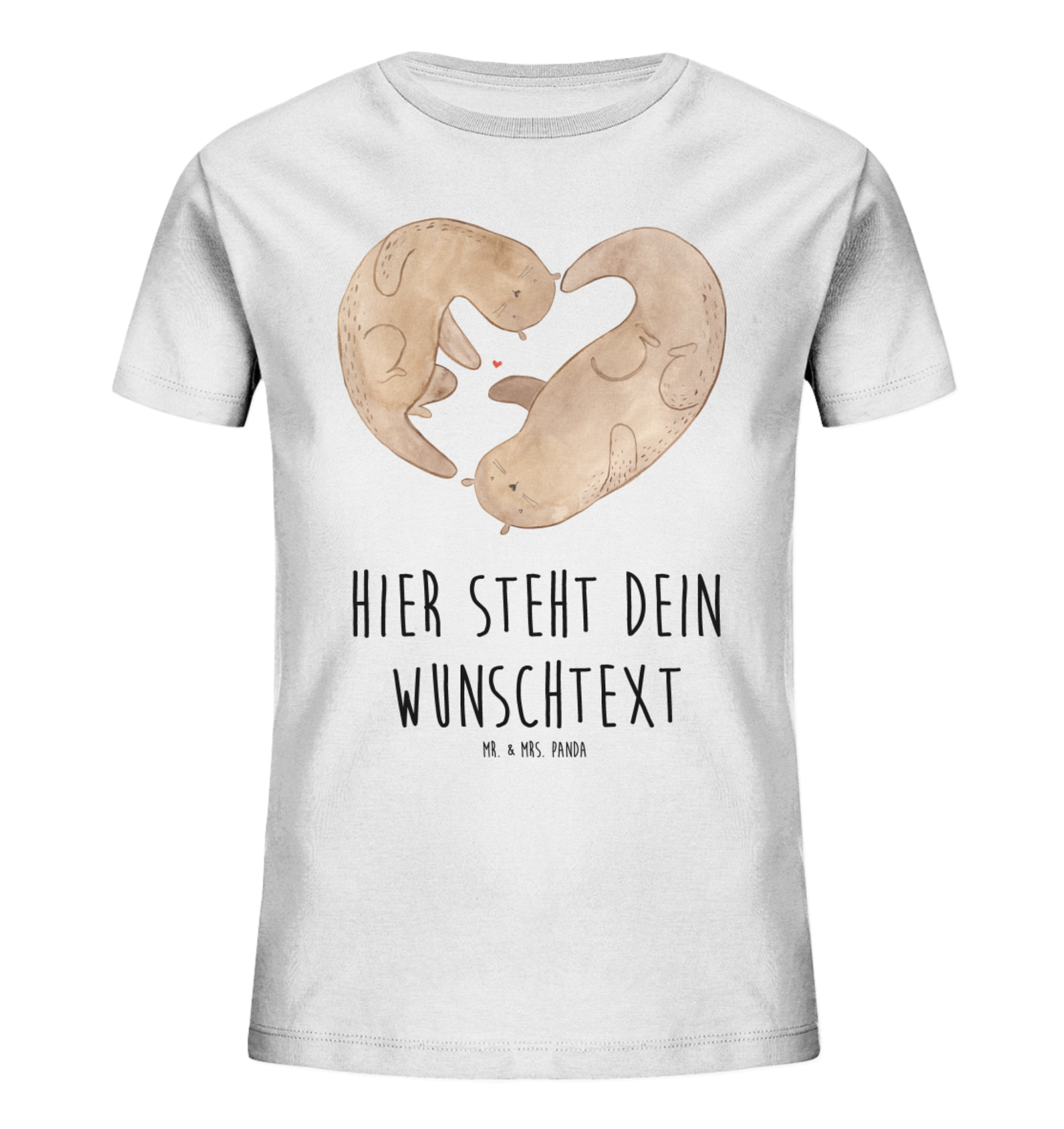 Personalisiertes Kinder T-Shirt Otter Herz