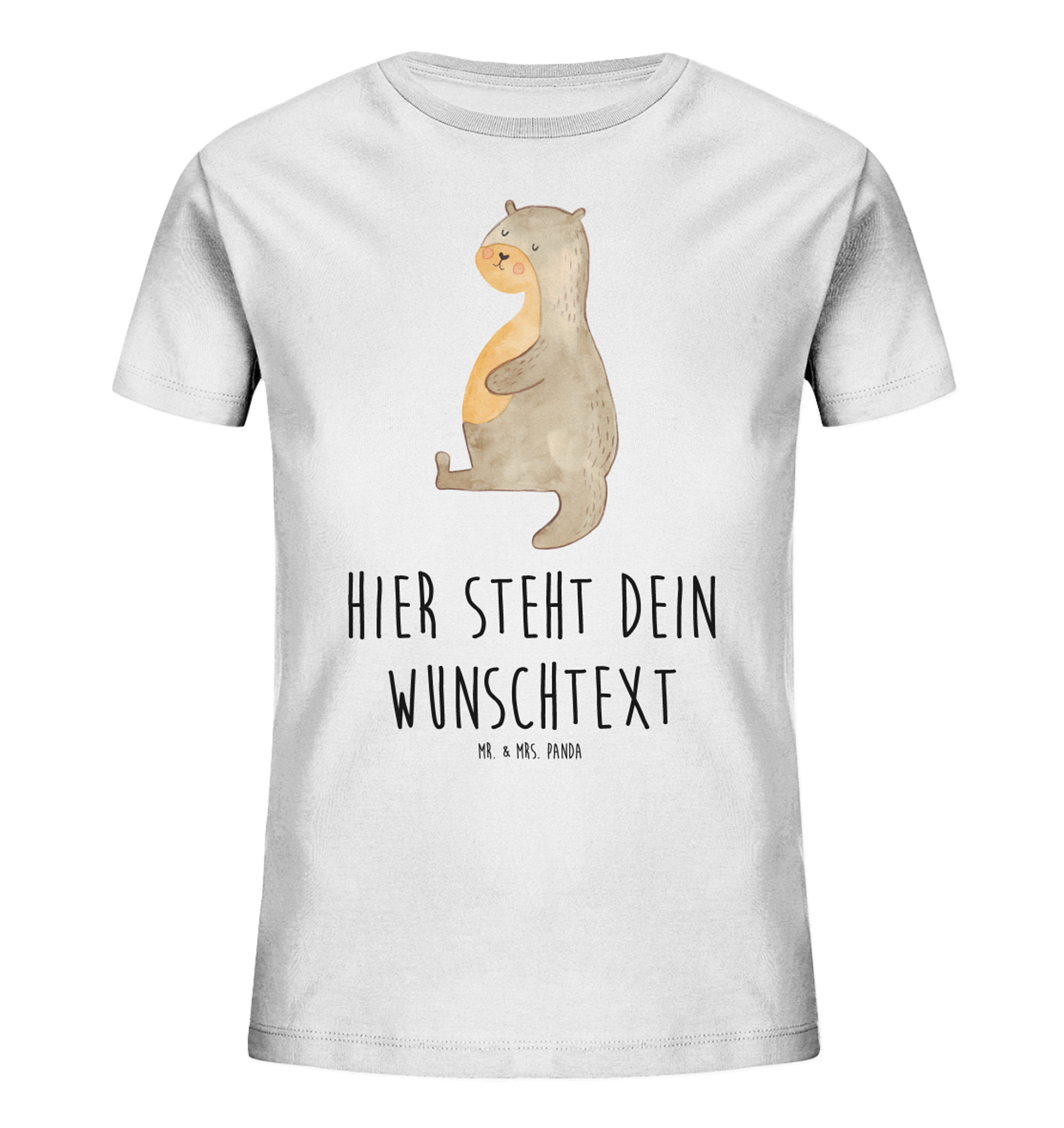 Personalisiertes Kinder T-Shirt Otter Bauch