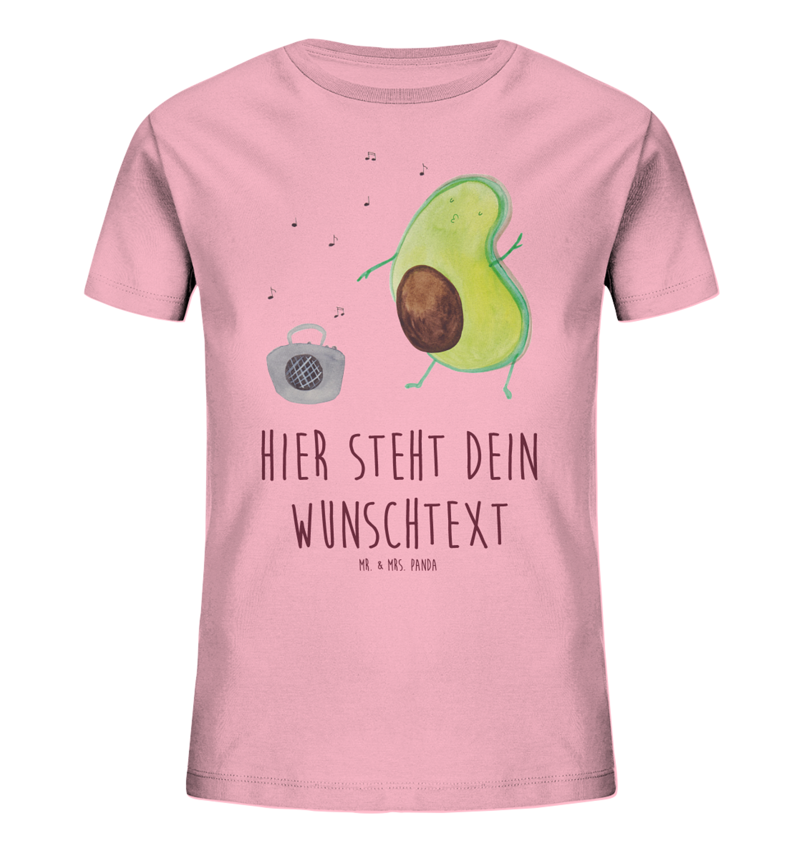 Personalisiertes Kinder T-Shirt Avocado Tanzen