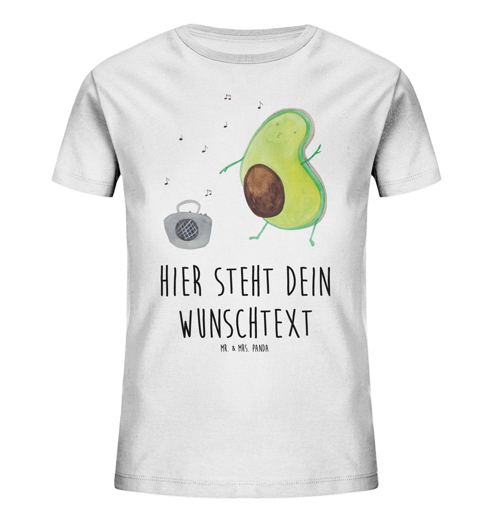 Personalisiertes Kinder T-Shirt Avocado Tanzen