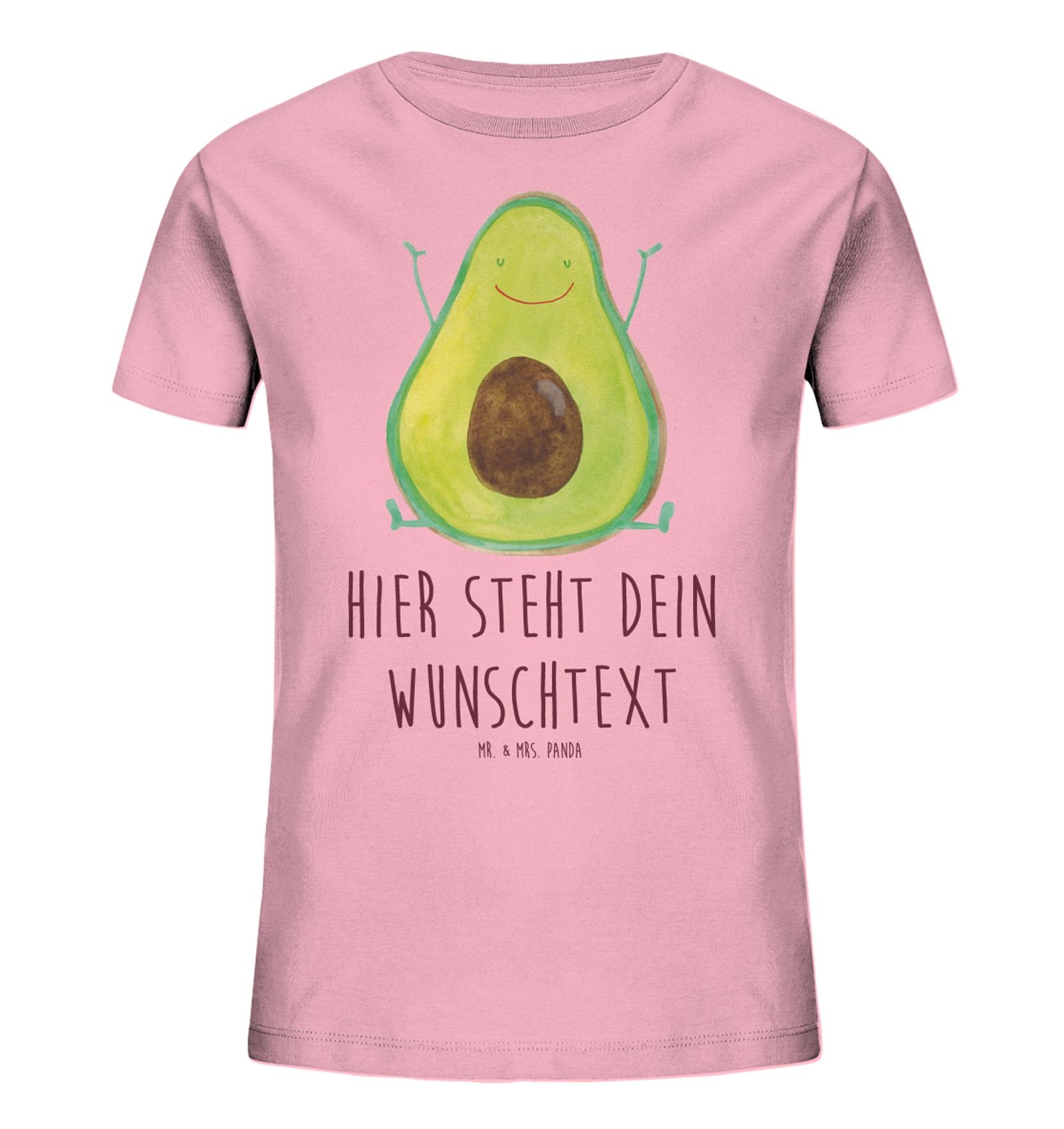 Personalisiertes Kinder T-Shirt Avocado Glücklich